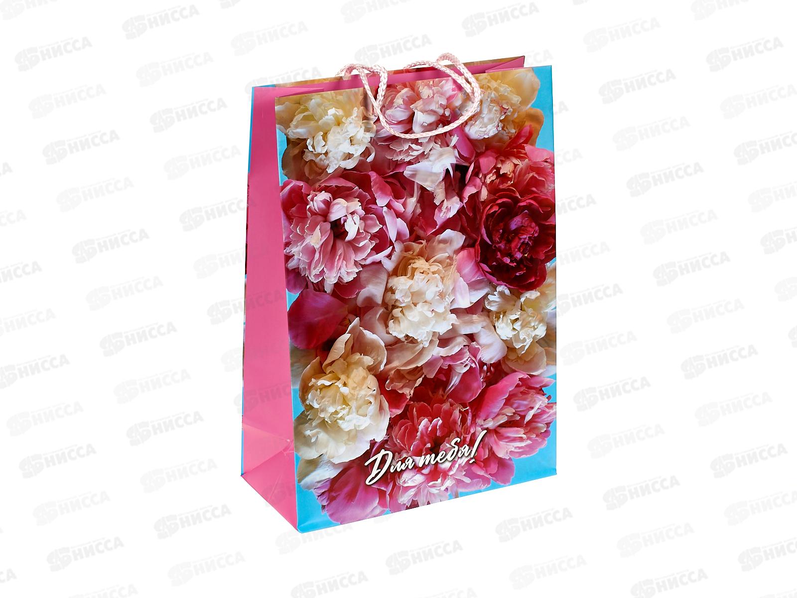 Пакет подарочный 22х31х10см ml Матовый Цветы 7, PML-123031FW7  *12