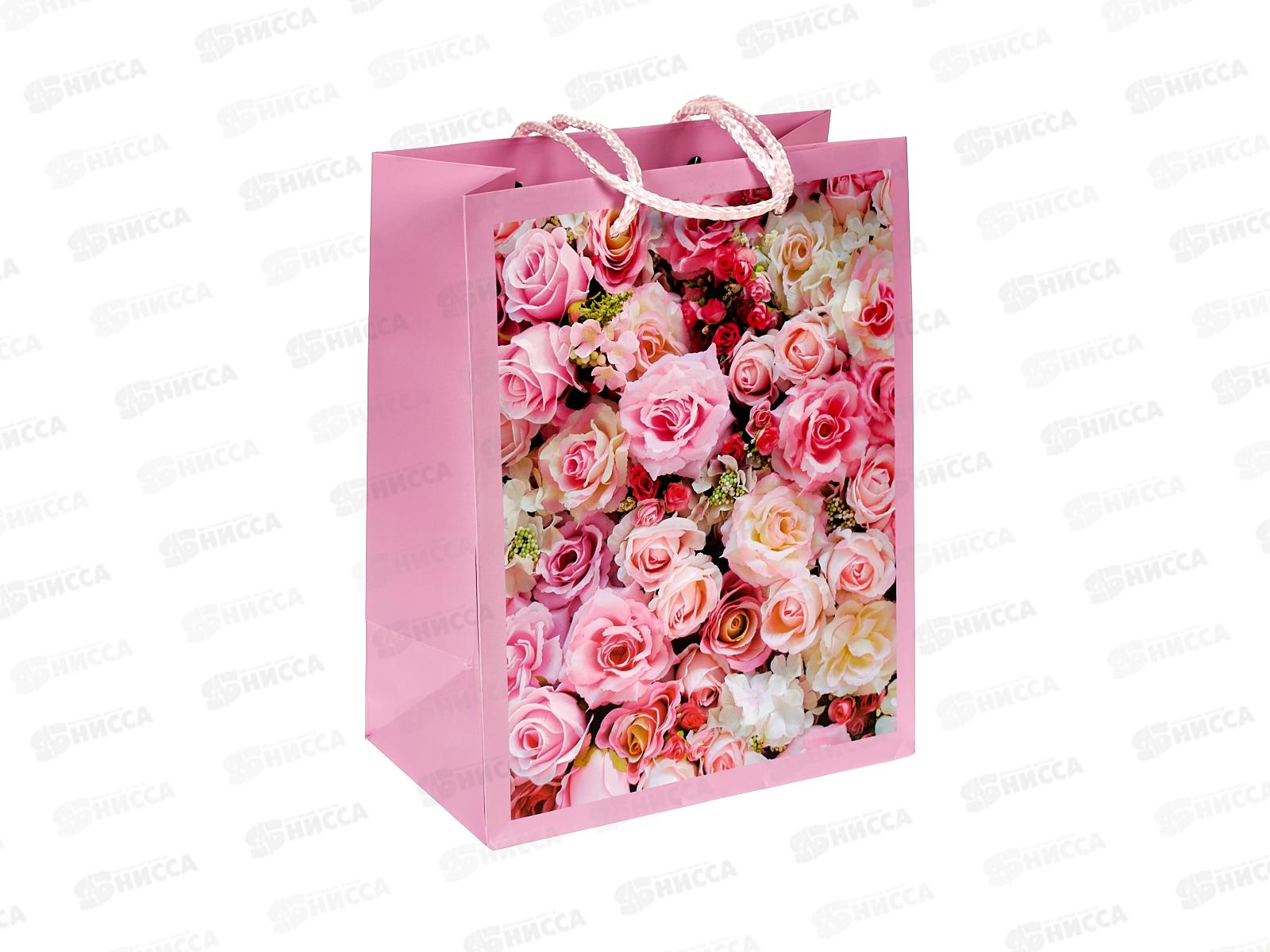 Пакет подарочный 18х22,7х10см m Матовый Цветы, PM-122759-FW5  *12