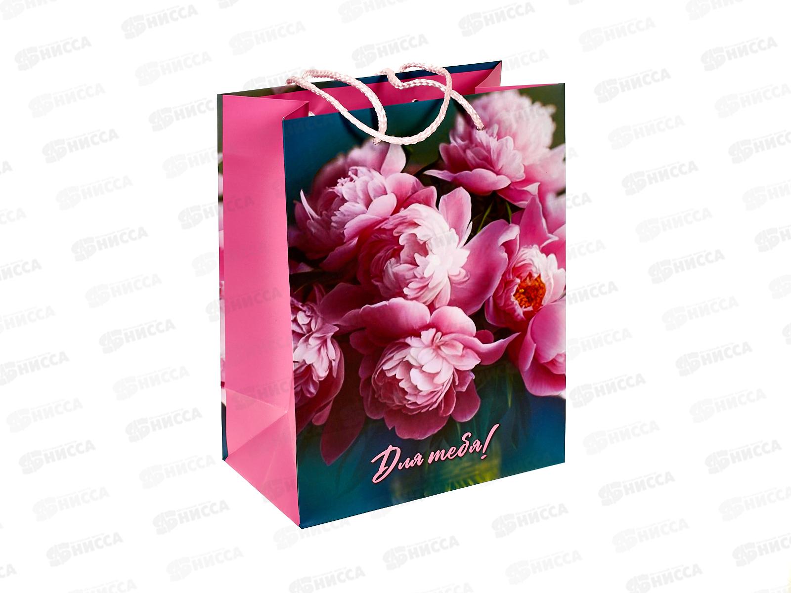 Пакет подарочный 18х22,7х10см m Матовый Цветочный принт, PM-123021-FW6 *12
