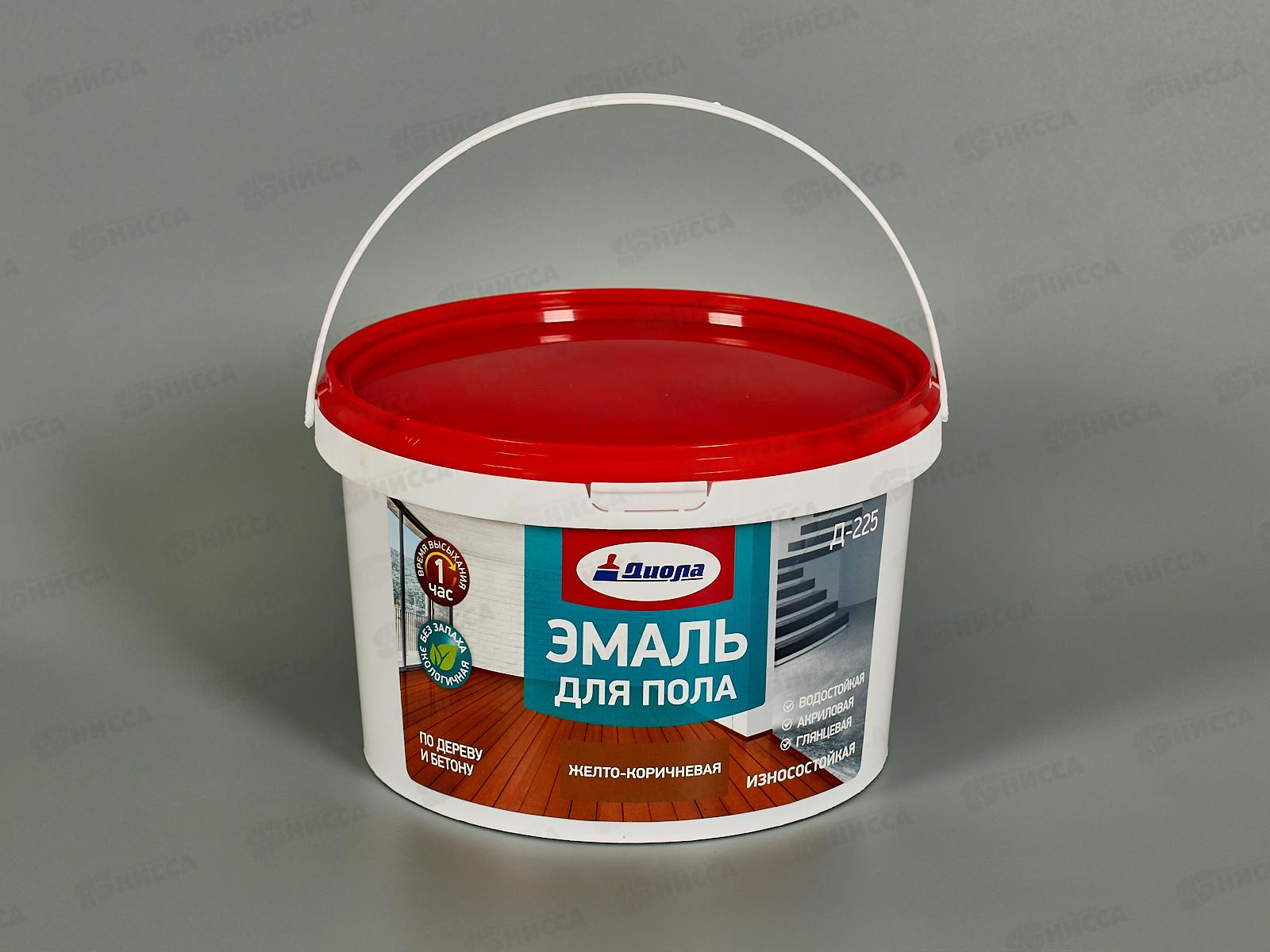 Эмаль для пола износостойкая Д-225 желто-коричневая 2,0кг *1/4