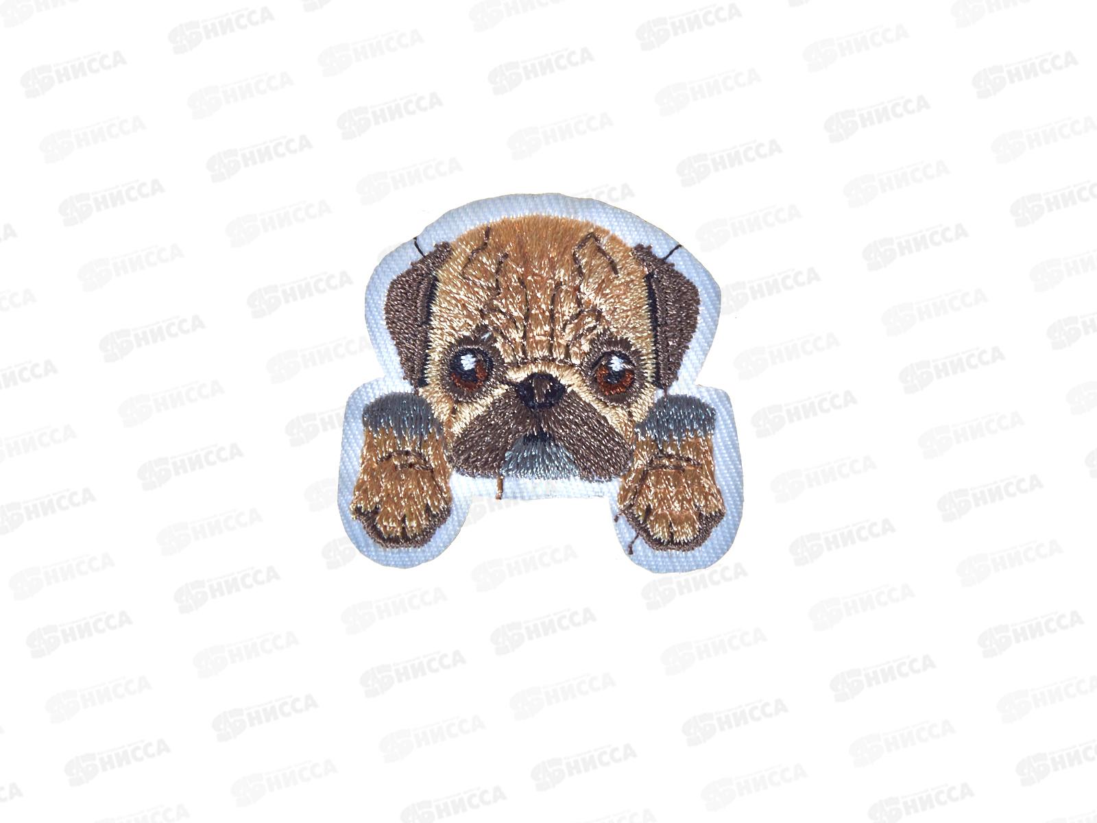 Термоаппликация Щенок с лапками 4,6*4,5см серый 7291880 *10