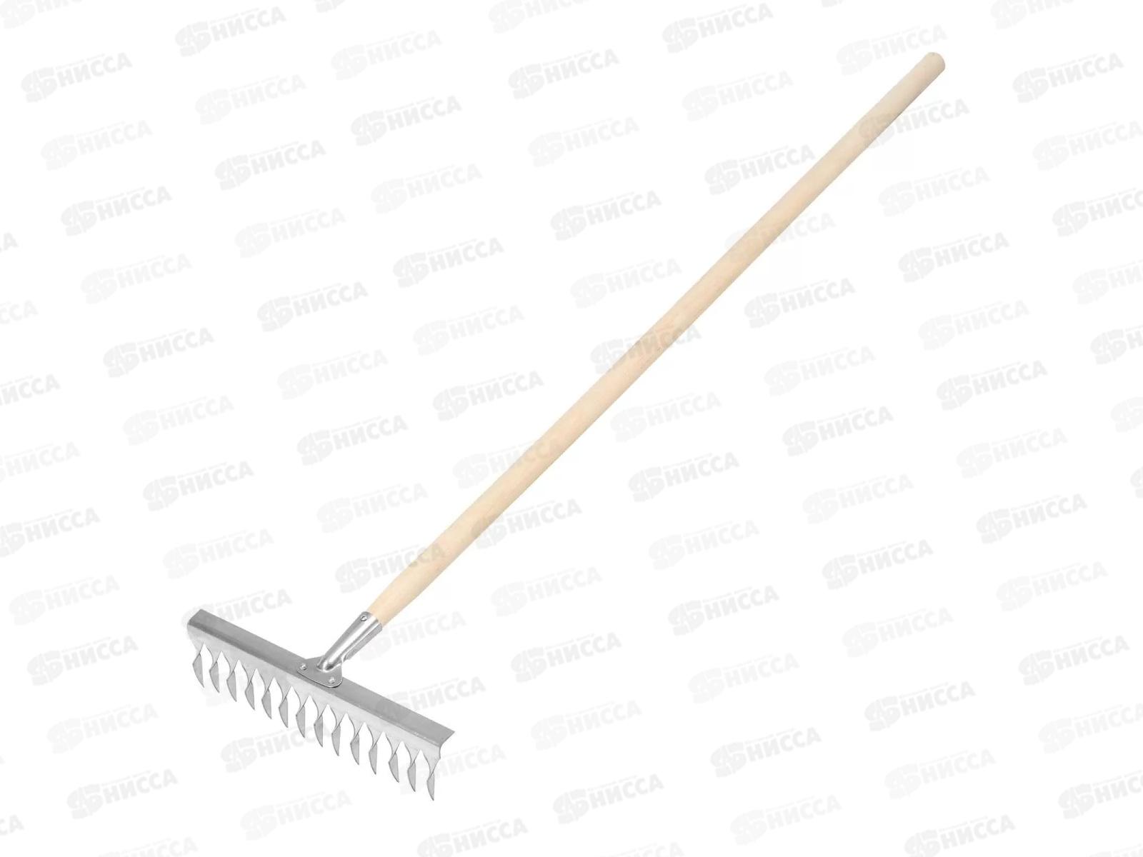 Грабли витые 14 зуб. нержавейка с дер черенком