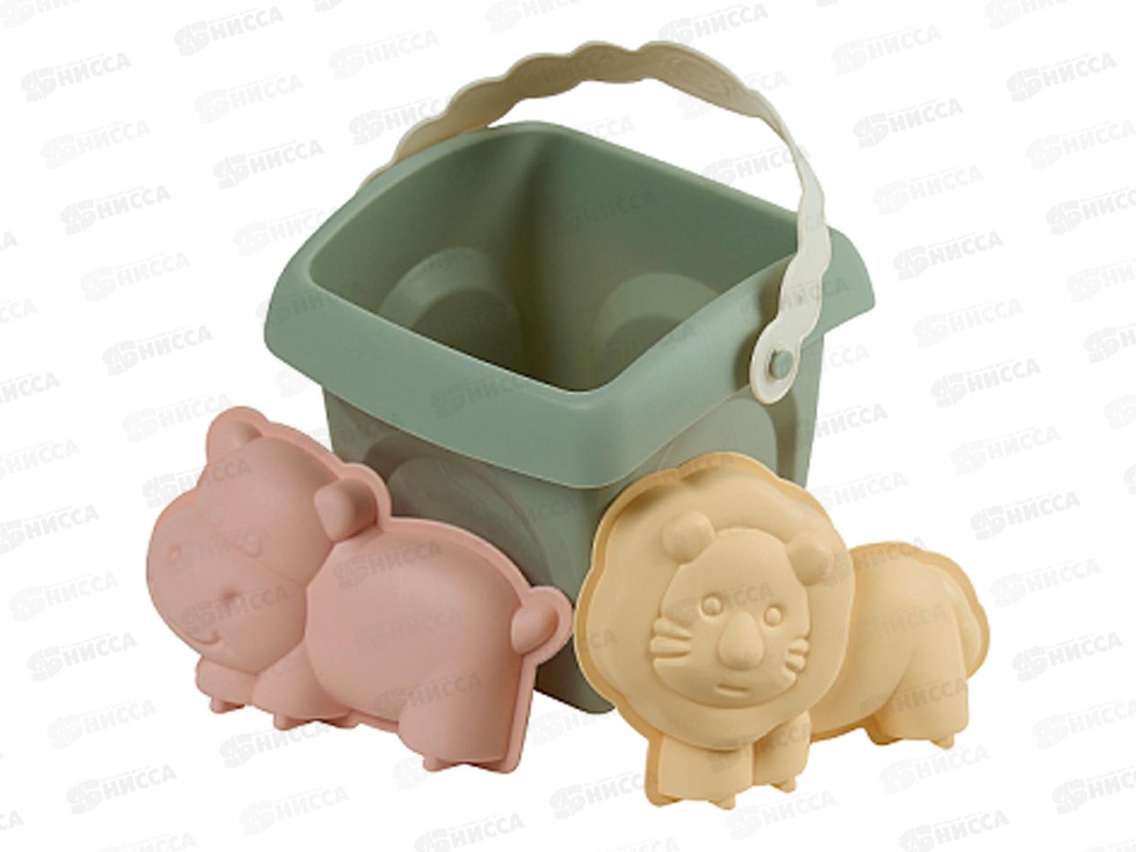 Набор песочный 671 (ведро бол., совок, 2 формочки) серия "Эстетика"*20