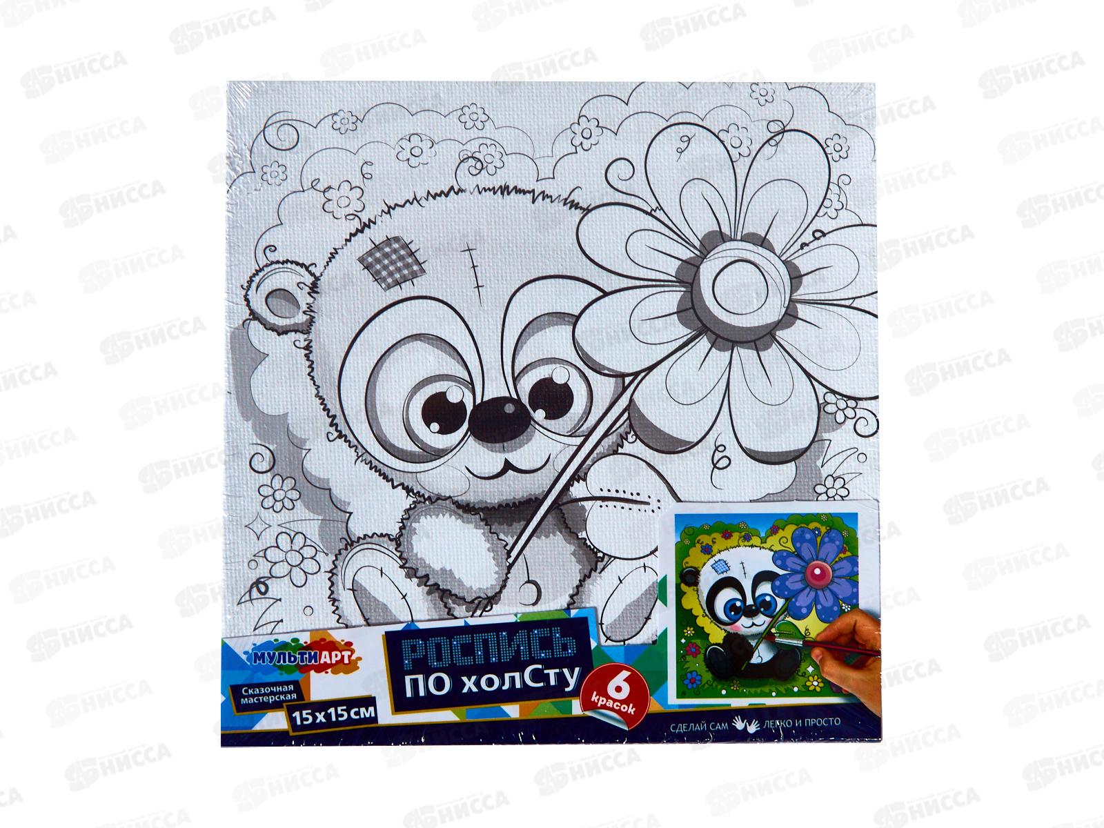 Холст по контуру 15х15см Панда, CANV15X15-118847