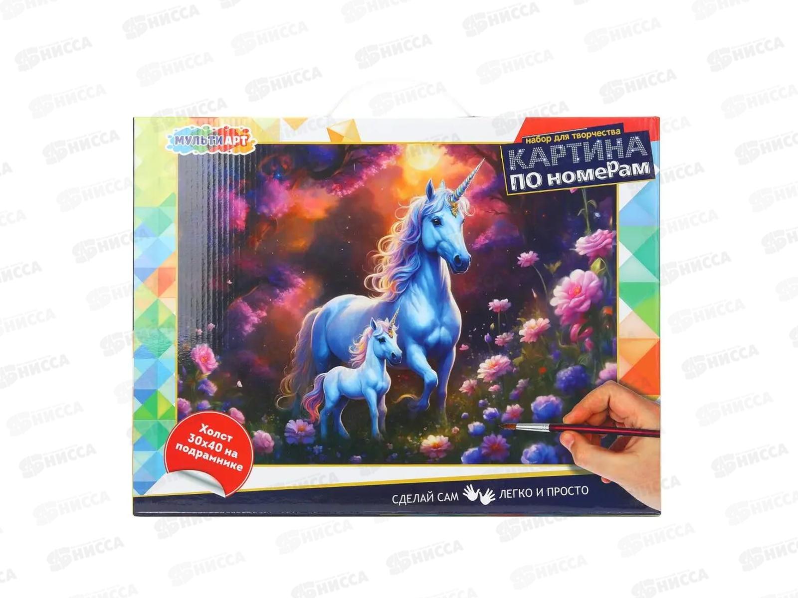 Холст по номерам 30*40см Единорожки CANV30X40-118478