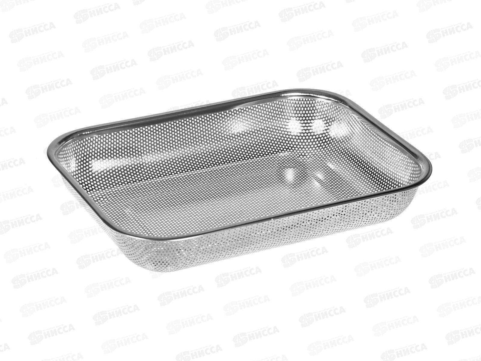Дуршлаг прямоугольный 30*22*5,2см нерж сталь 14616-1 *100