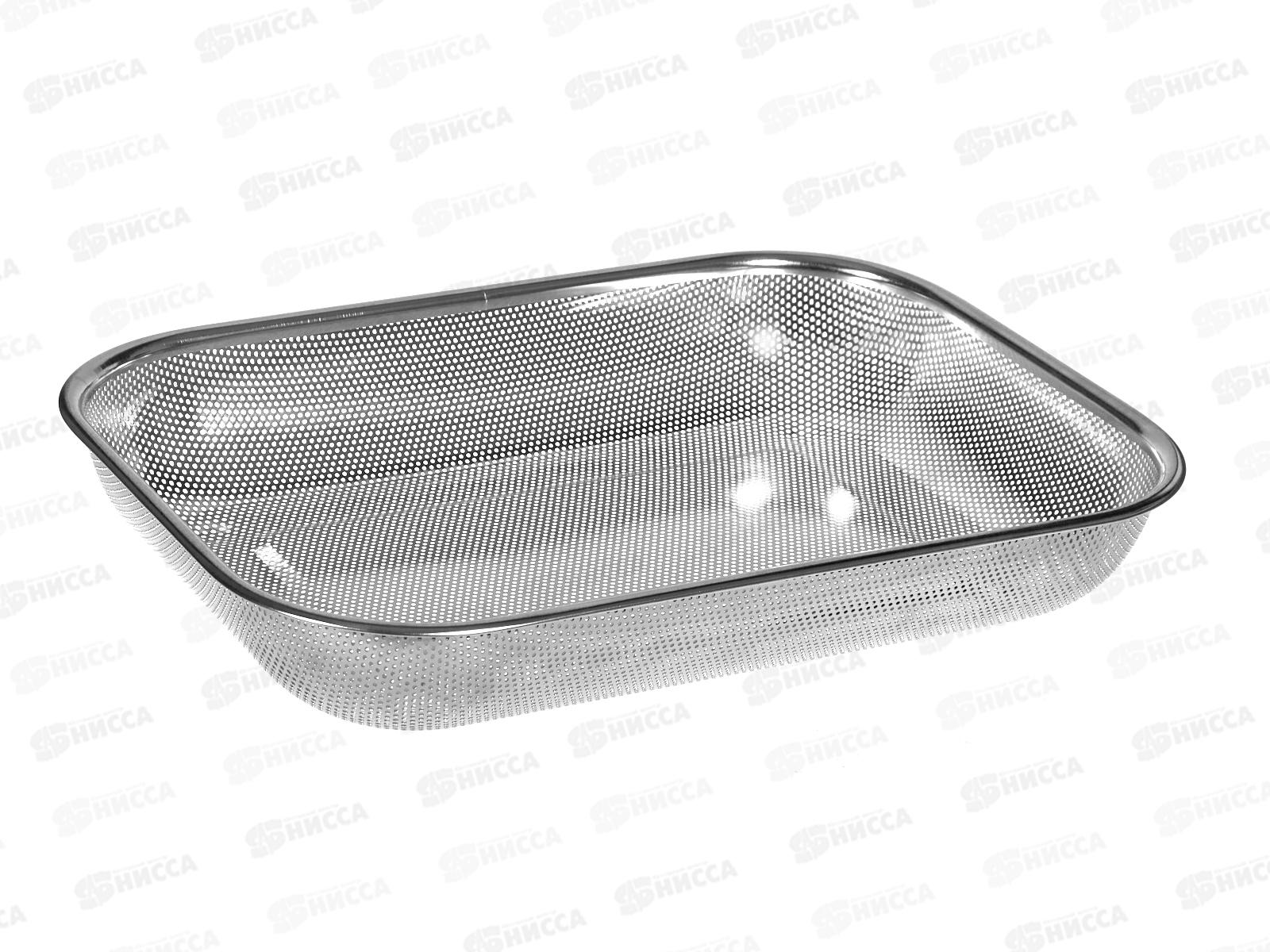 Дуршлаг прямоугольный 38*28*6,5см нерж сталь 14616-3 *80