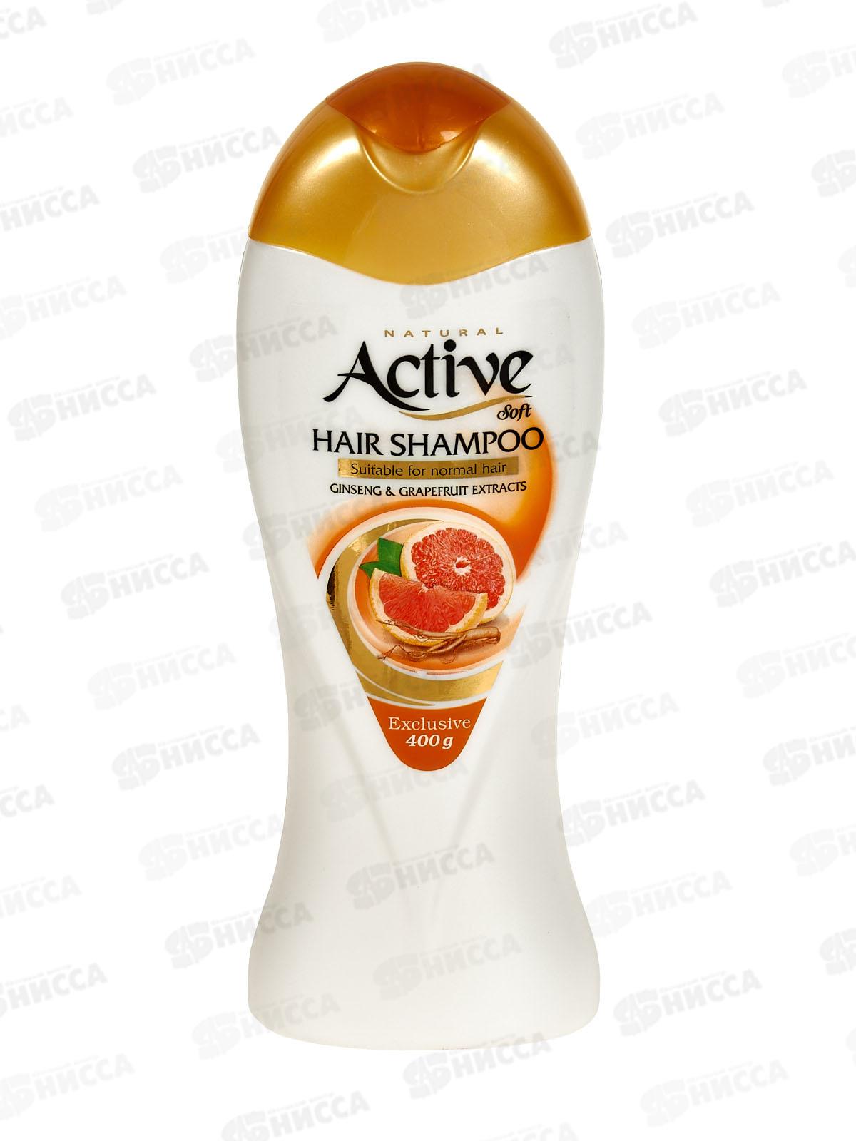 Active Шампунь Natural Экстракт грейпфрукта и женьшеня 400мл *12