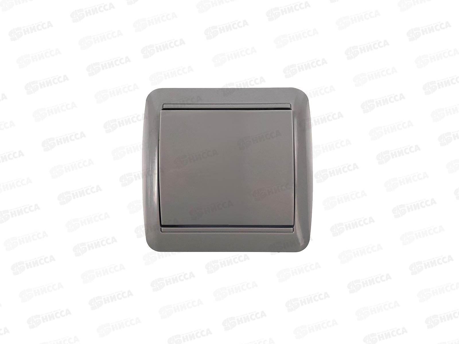 Выключатель КЛИО 1-клавиша открытой установки, 10А, 220В, серый, К2221-Gr*10