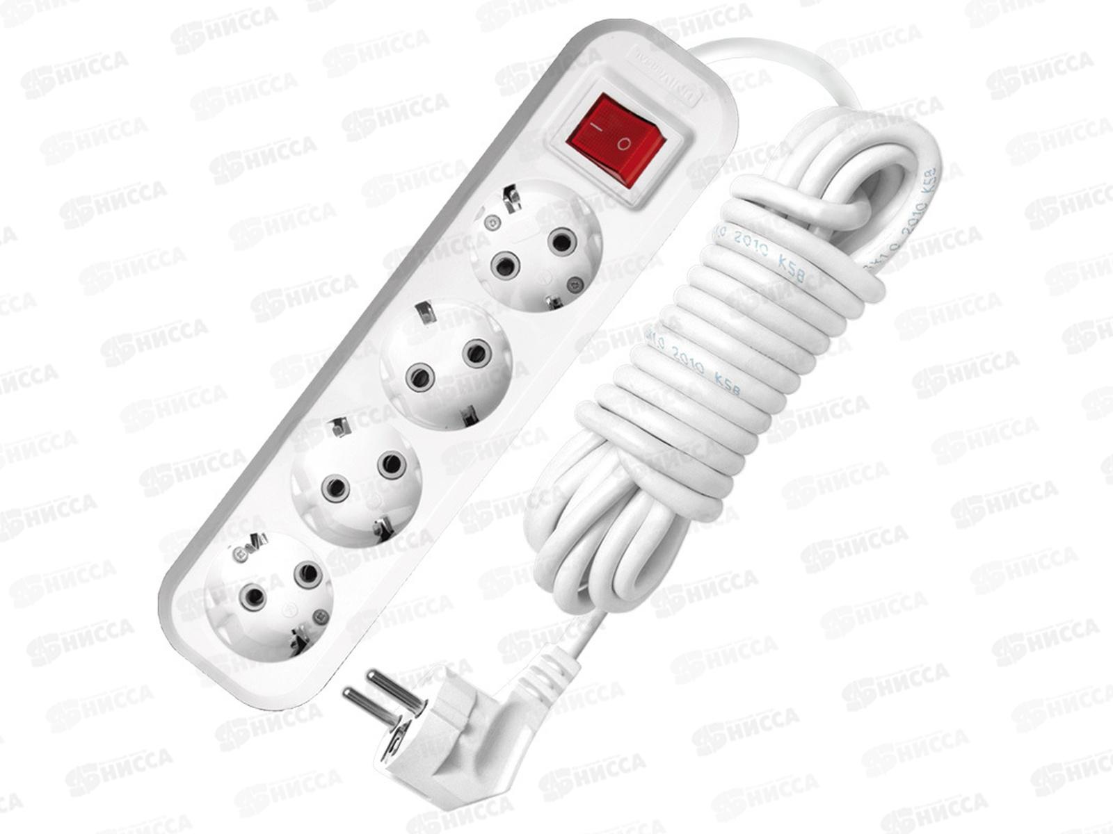 Удлинитель UNIVersal S-304 ПВС 3*1, 4 гн, с заземлением, выкл., 7м, 9631992