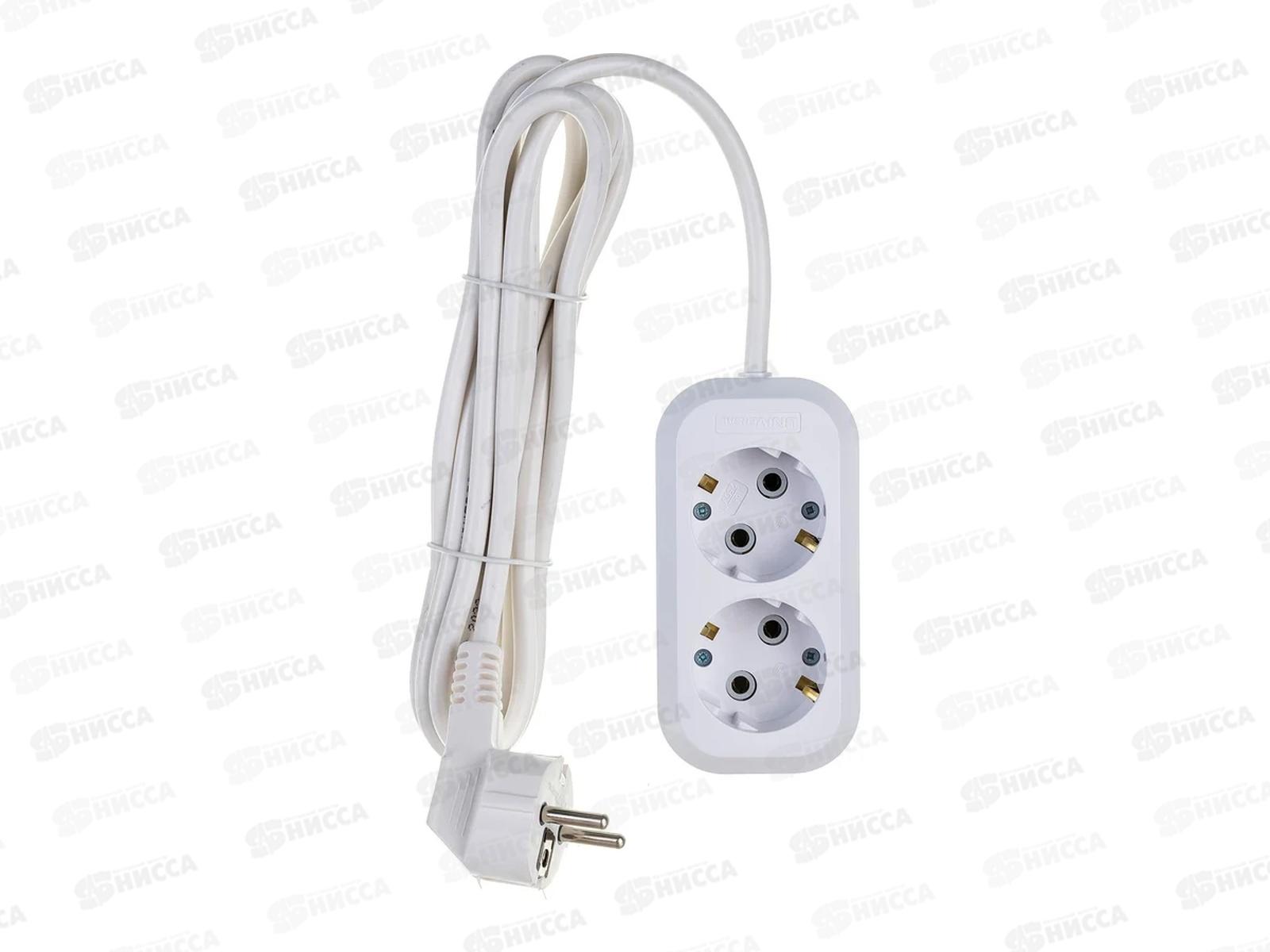 Удлинитель UNIVersal E-302 ПВС 3*1, 2гн, с заземлением, 2м, 9631972