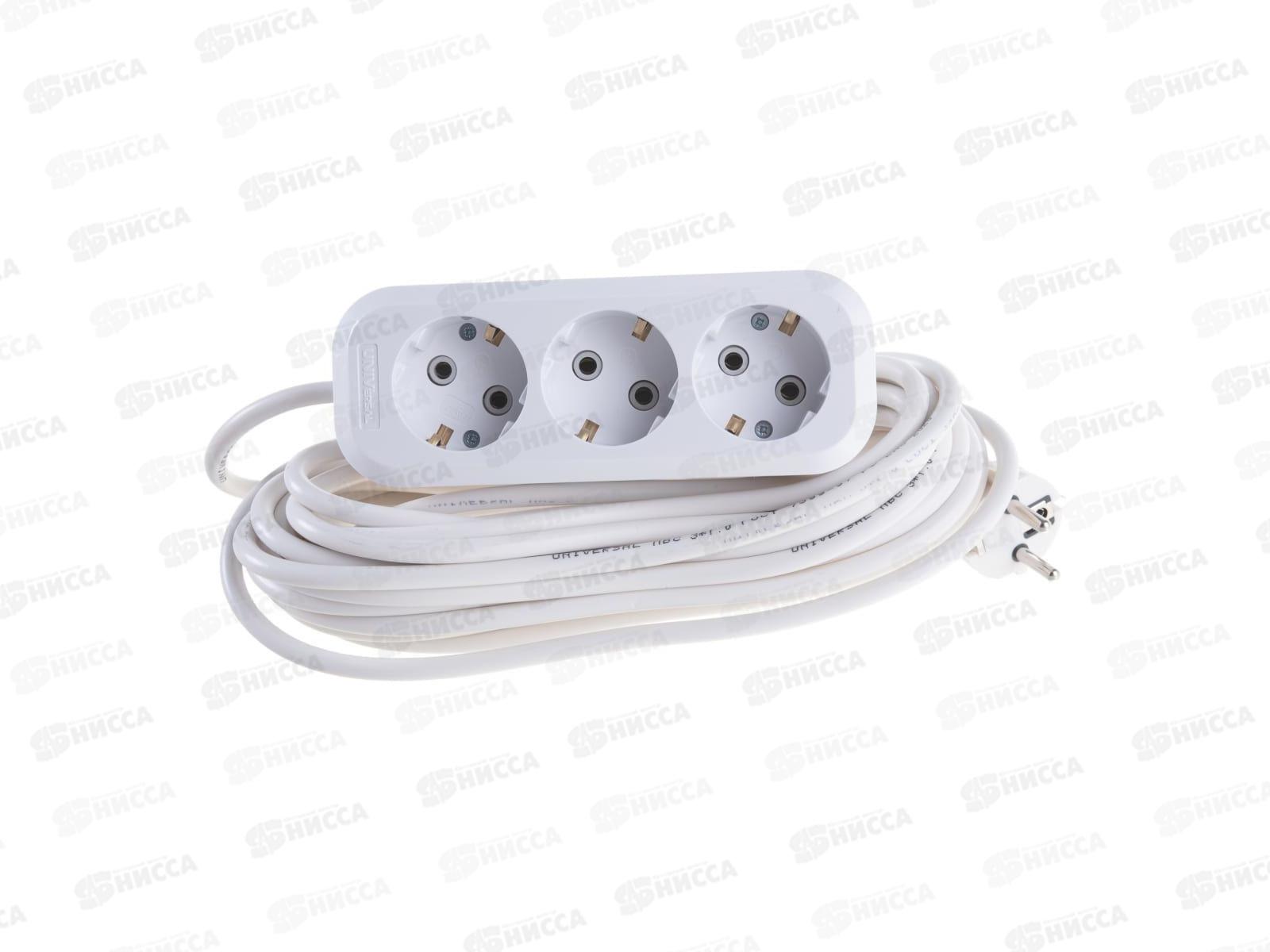 Удлинитель UNIVersal E-303 ПВС 3*1, 3гн, с заземлением, 10м, 9631980