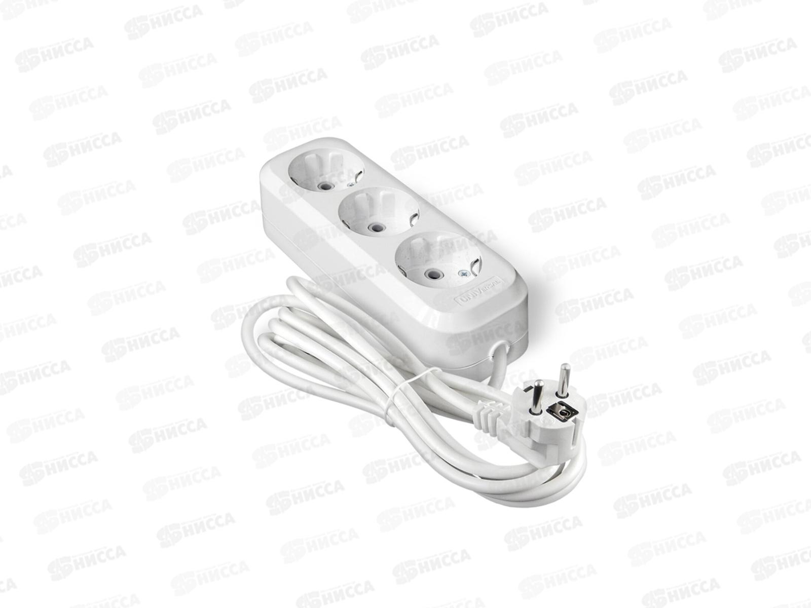 Удлинитель UNIVersal E-303 ПВС 3*1, 3гн, с заземлением, 5м, 9631978