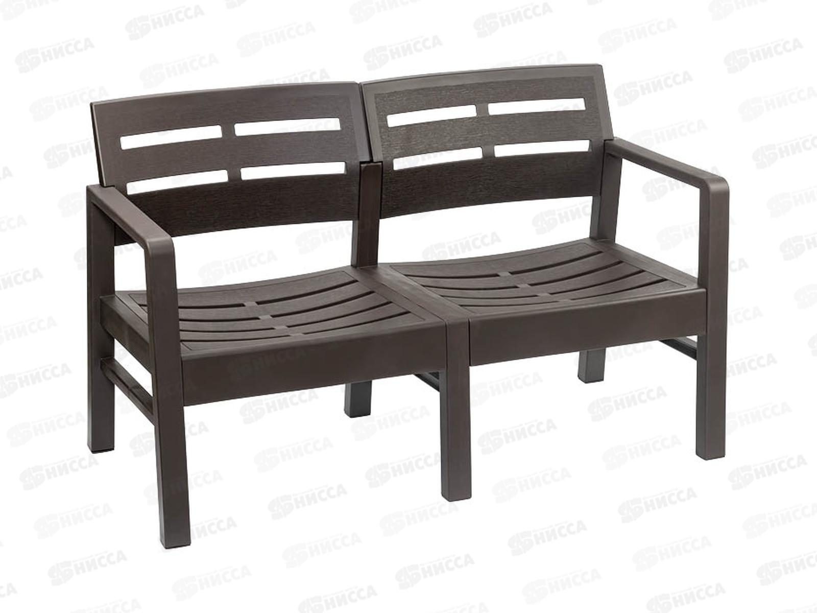 Диван &quotРЕЙКИ&quot 2-х местный коричневый ротанг М4001