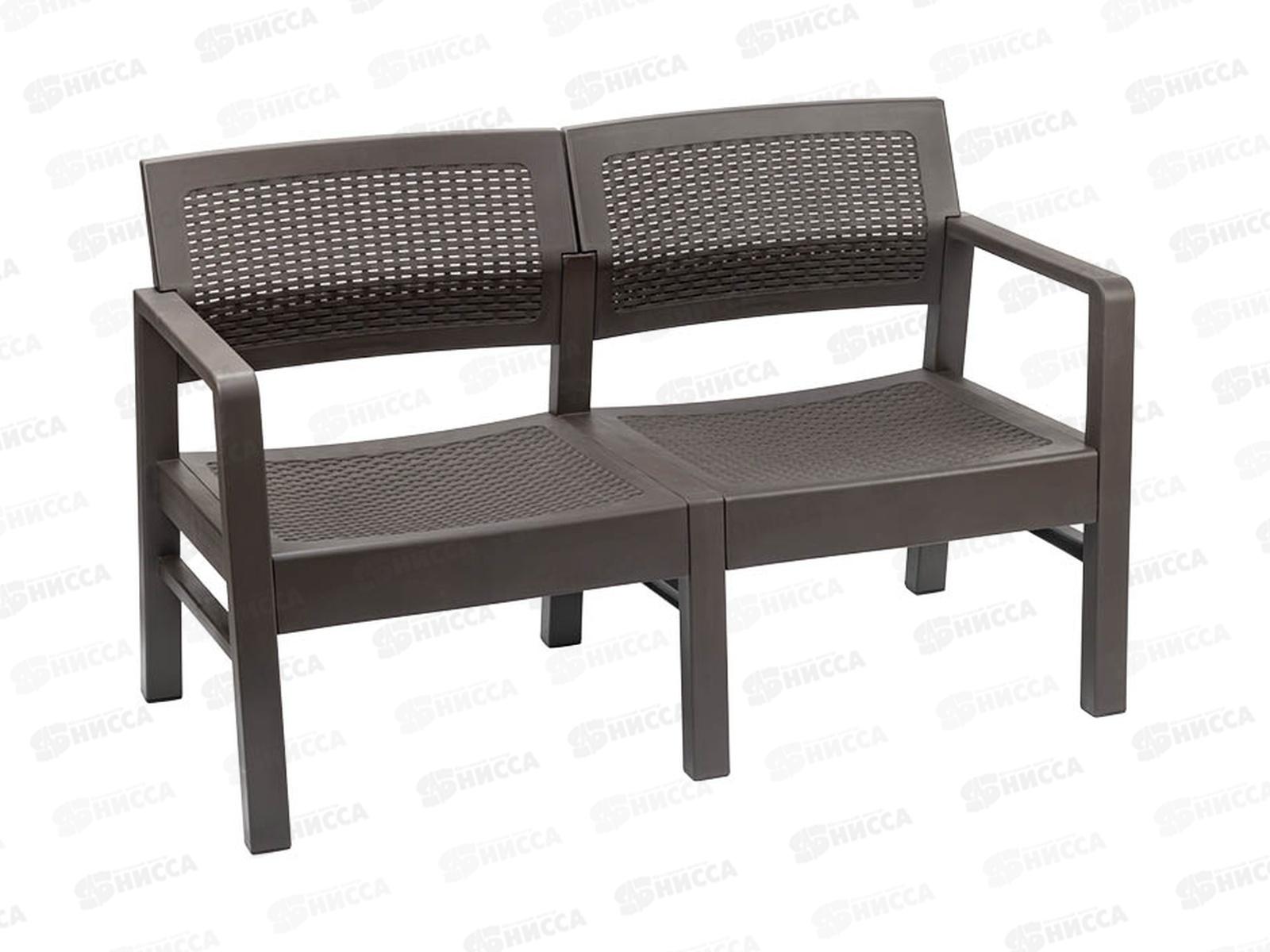 Диван &quotРотанг&quot 2-х местный коричневый ротанг М4006