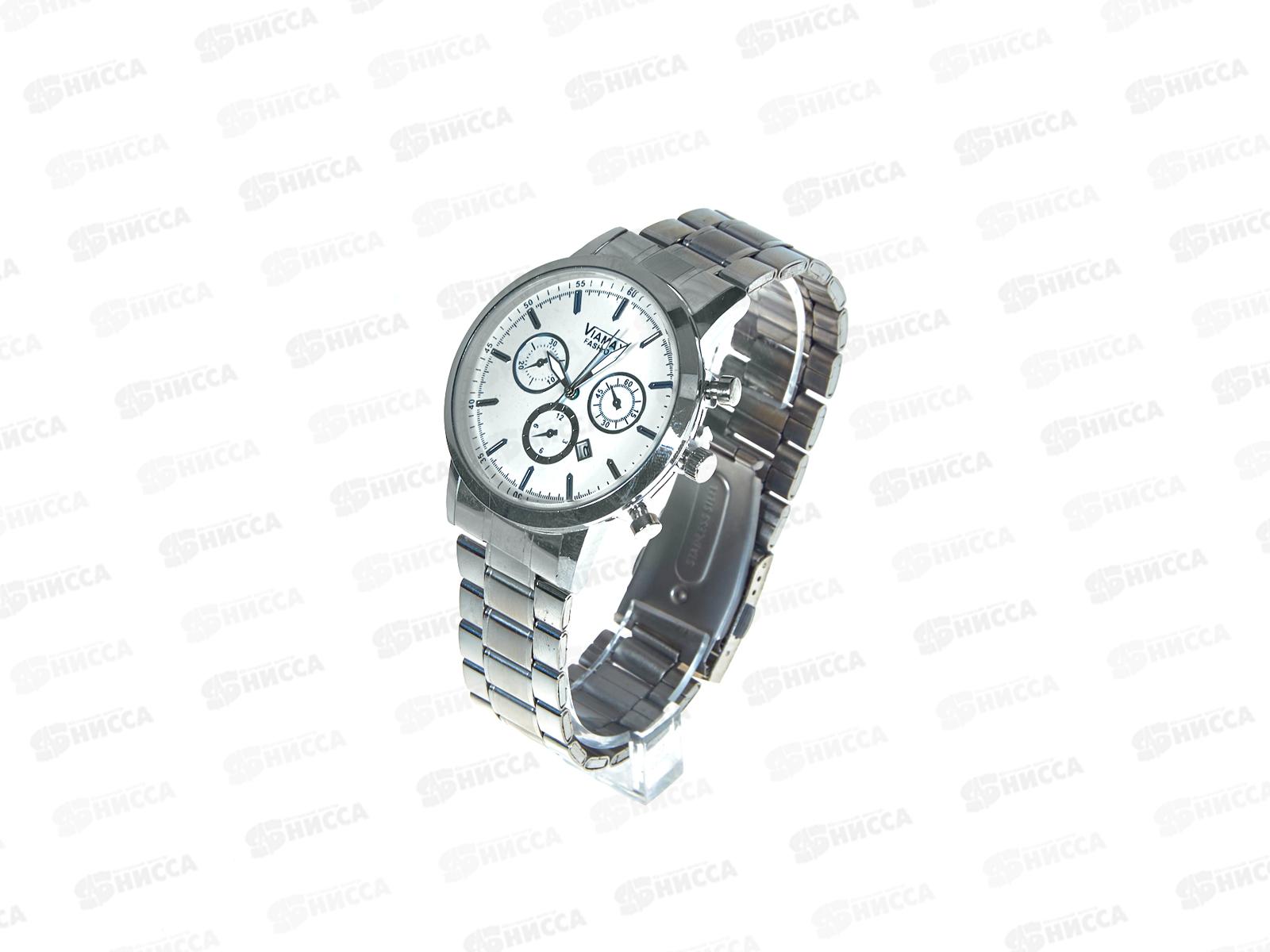 Часы муж  &quotViamax" на браслете модельные с календарем
