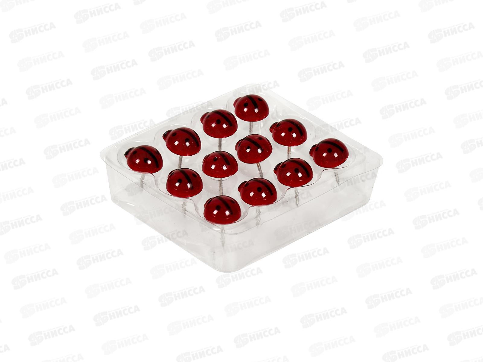 Кнопки сил. deVENTE 12шт, Lady Birds, божьи коровки 4132102 *24