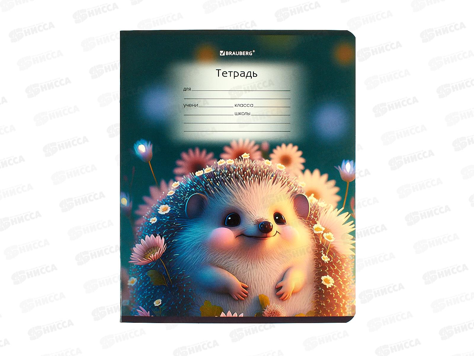 Тетрадь 12л в кос.лин. BRAU Зверушки, 107289*20