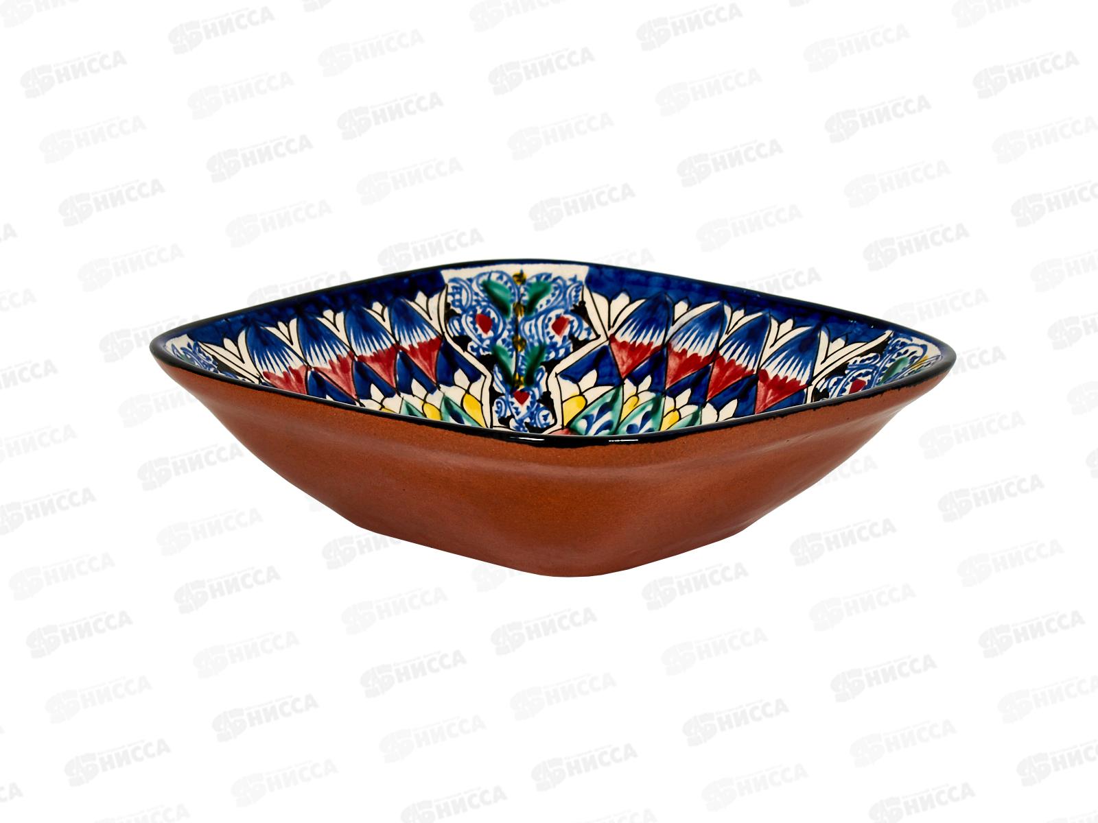 Салатница керамическая квадрат глубокая 16см узор арт 80206-24 *25