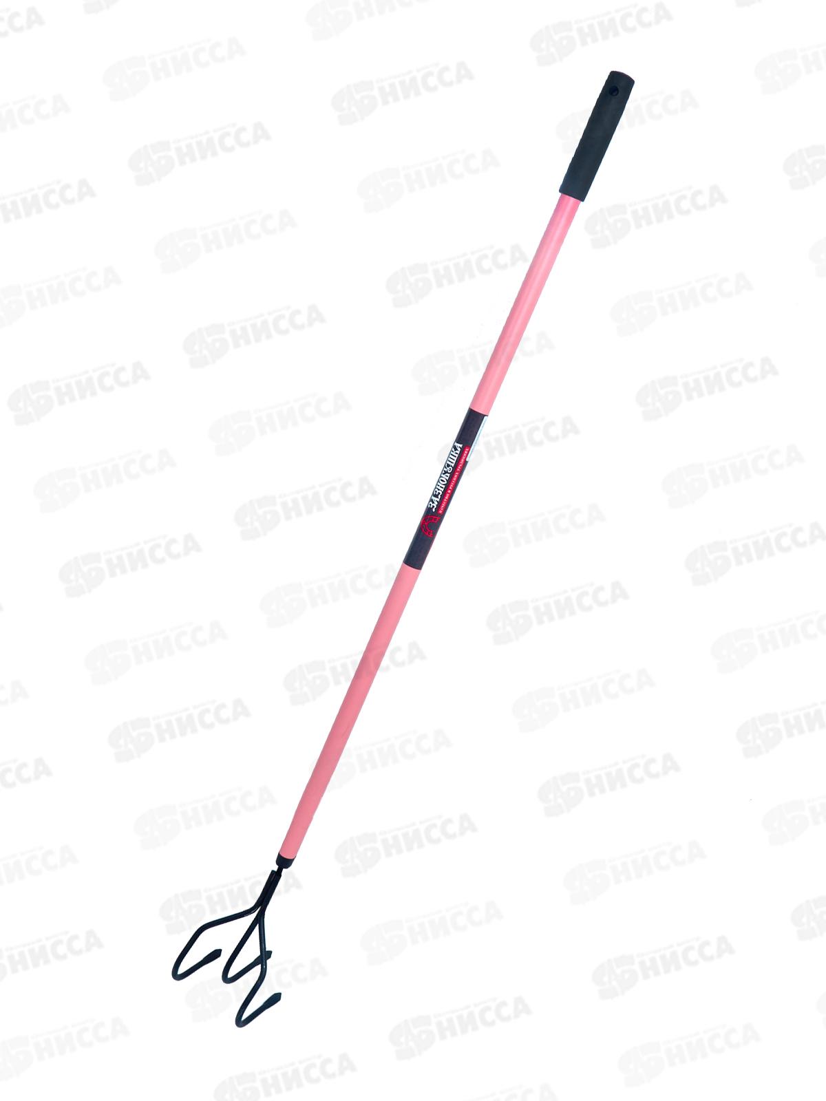 Культиватор Дракон трехзубый со стальным черенком чер/роз 120см 1642