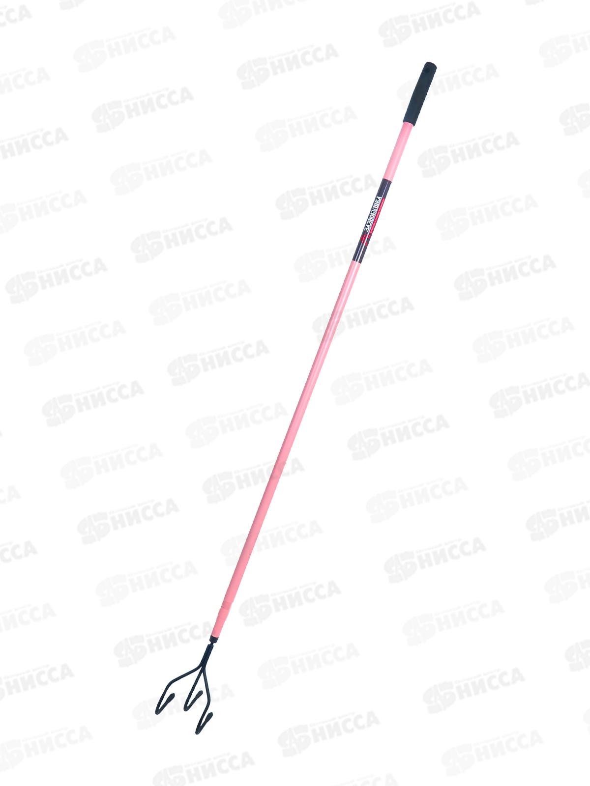 Культиватор Феникс трехзубый со стальным черенком чер/роз 1644