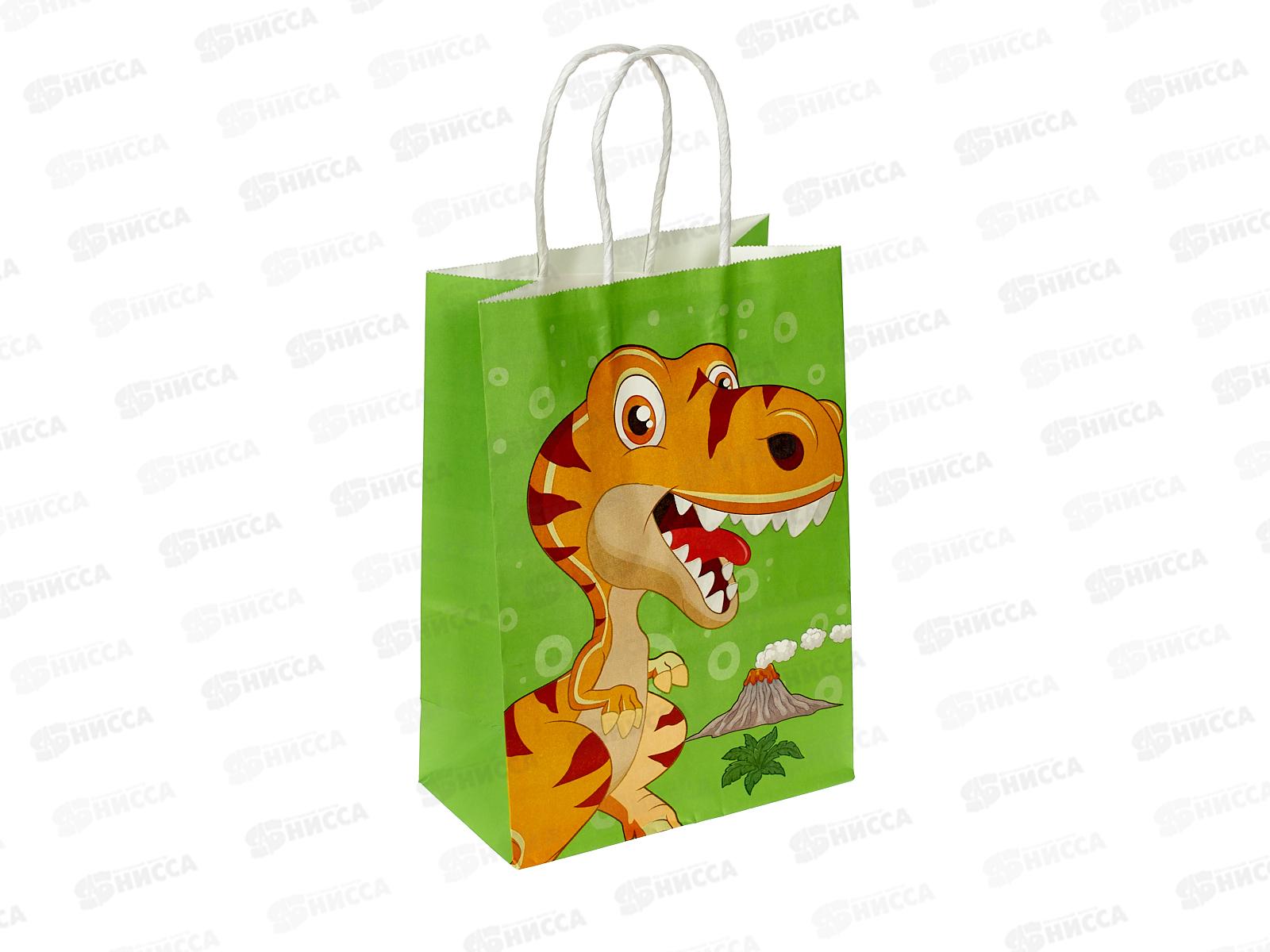 Пакет бумажный 15*21 Крафт Динозаврики Р10846-48 *12