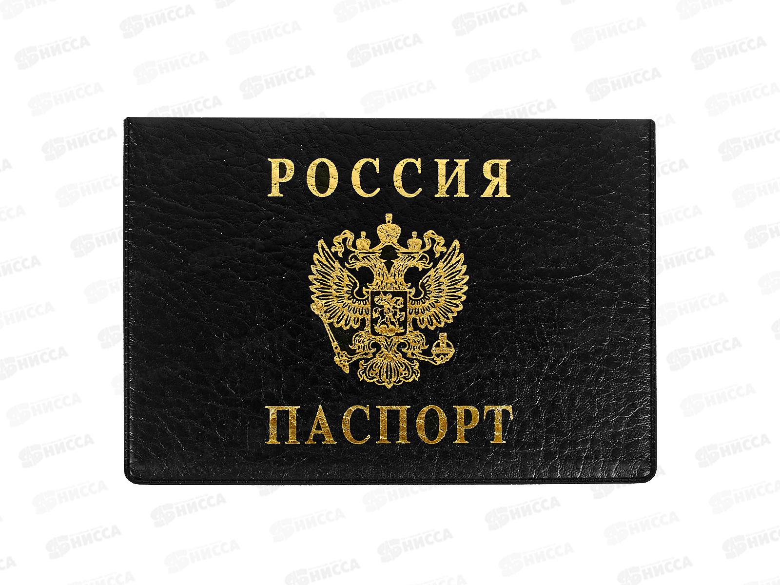 Обложка д/паспорта ДПС 2203.Г-107 горизонт.чёрная,  *36/288