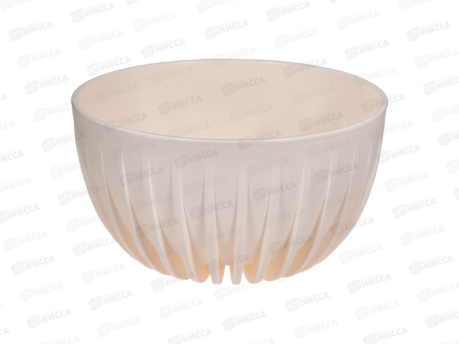 Горшок д/цветов Миска Сигма 7,9л Ванильный (с вкладкой) д.30, h16  *5