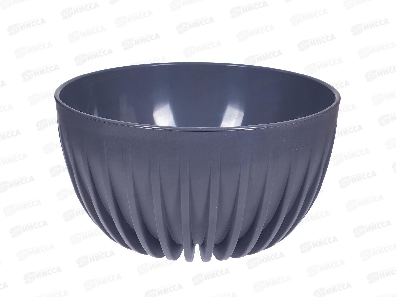 Горшок д/цветов Миска Сигма 7,9л Антрацит (с вкладкой) д.30, h16  *5