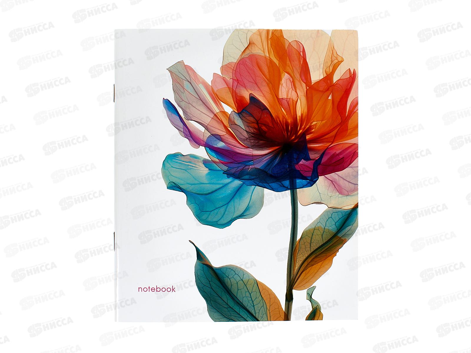 Тетрадь 48л кл. ПЛН Цветы, скрепка 4 диз. 3450 *40