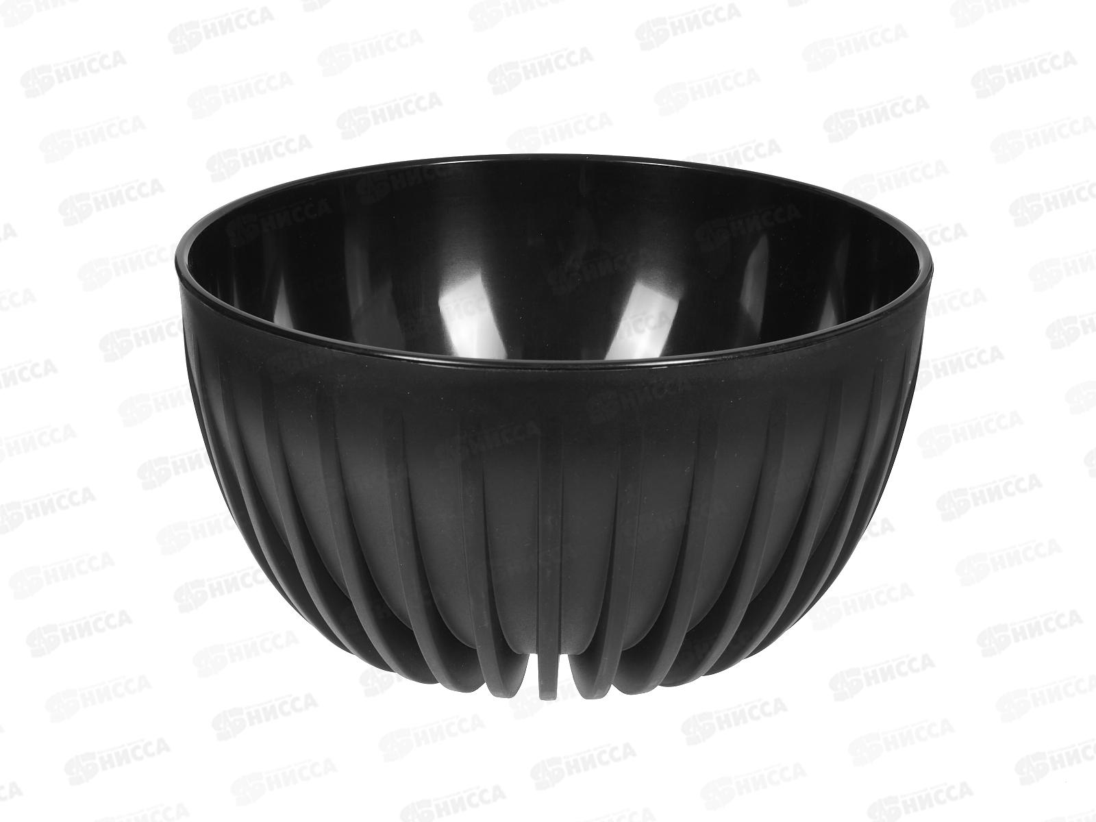 Горшок д/цветов Миска Сигма 7,9л Черный (с вкладкой) д.30, h16  *5