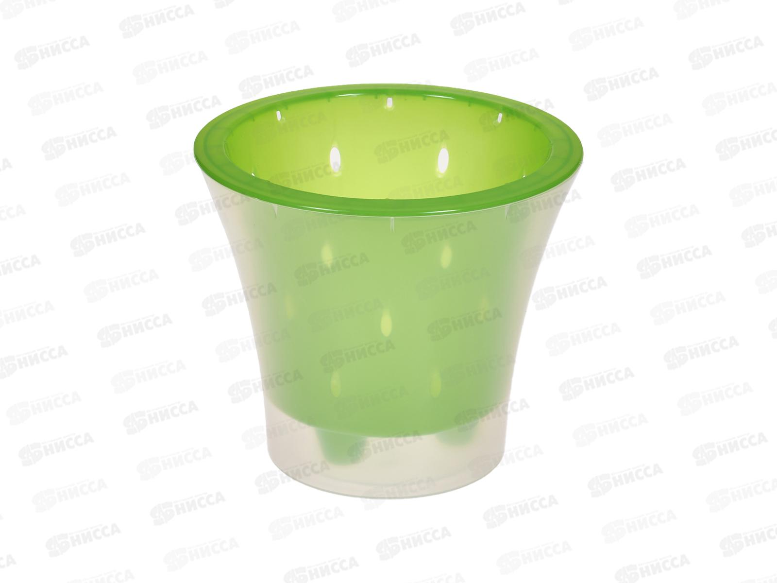 Горшок д/цветов Ванда 6л Зеленый-прозрачный (с вкладкой) d25 h17,5 *5