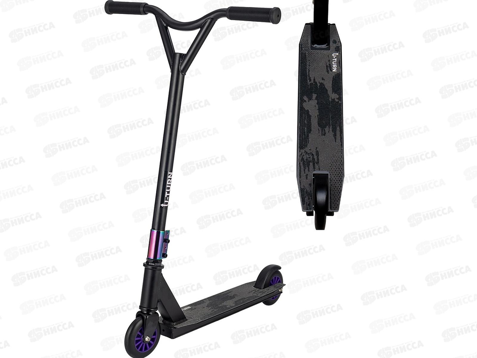Самокат трюковой RESPECT СМК-5606 (65х10х85) 80кг, черный с фиолет. *4