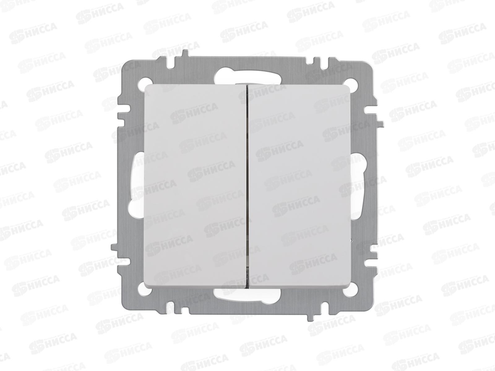 Выключатель INTRO Accent двойной, cкрытая установка, механизм под рамку, белый, 6-104-01 *10/200