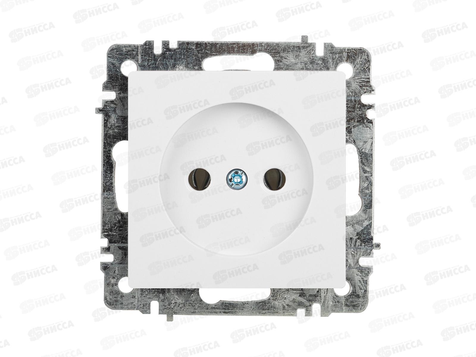 Розетка INTRO Accept cкрытая установка 2Р, механизм под рамку 16А-250В, IP20, белый, 6-201-01 *10/200