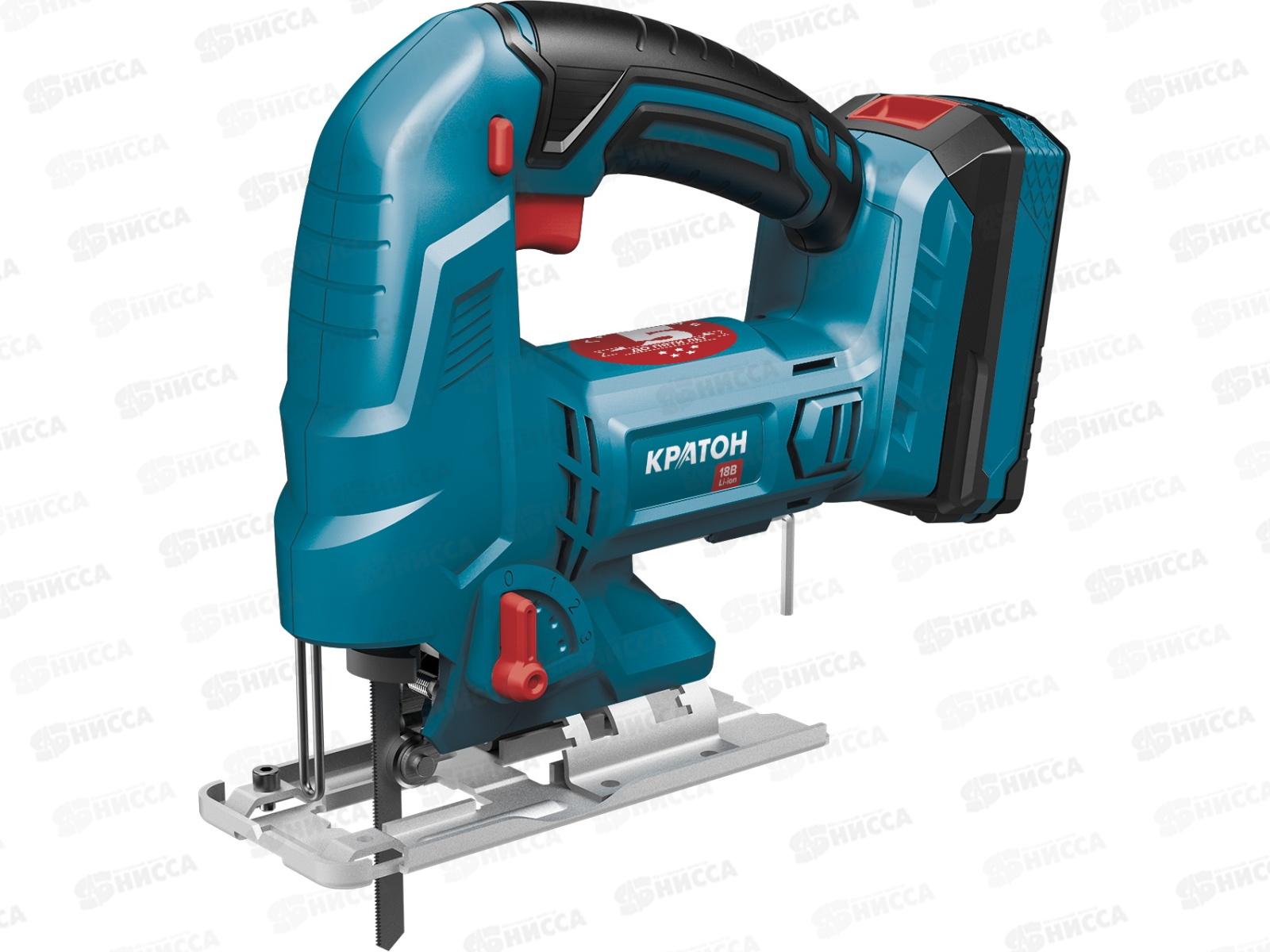 Лобзик электрический аккумуляторный 18В, зарядное и батарея 2А в комплекте, Кратон JS18DC-OFA SET