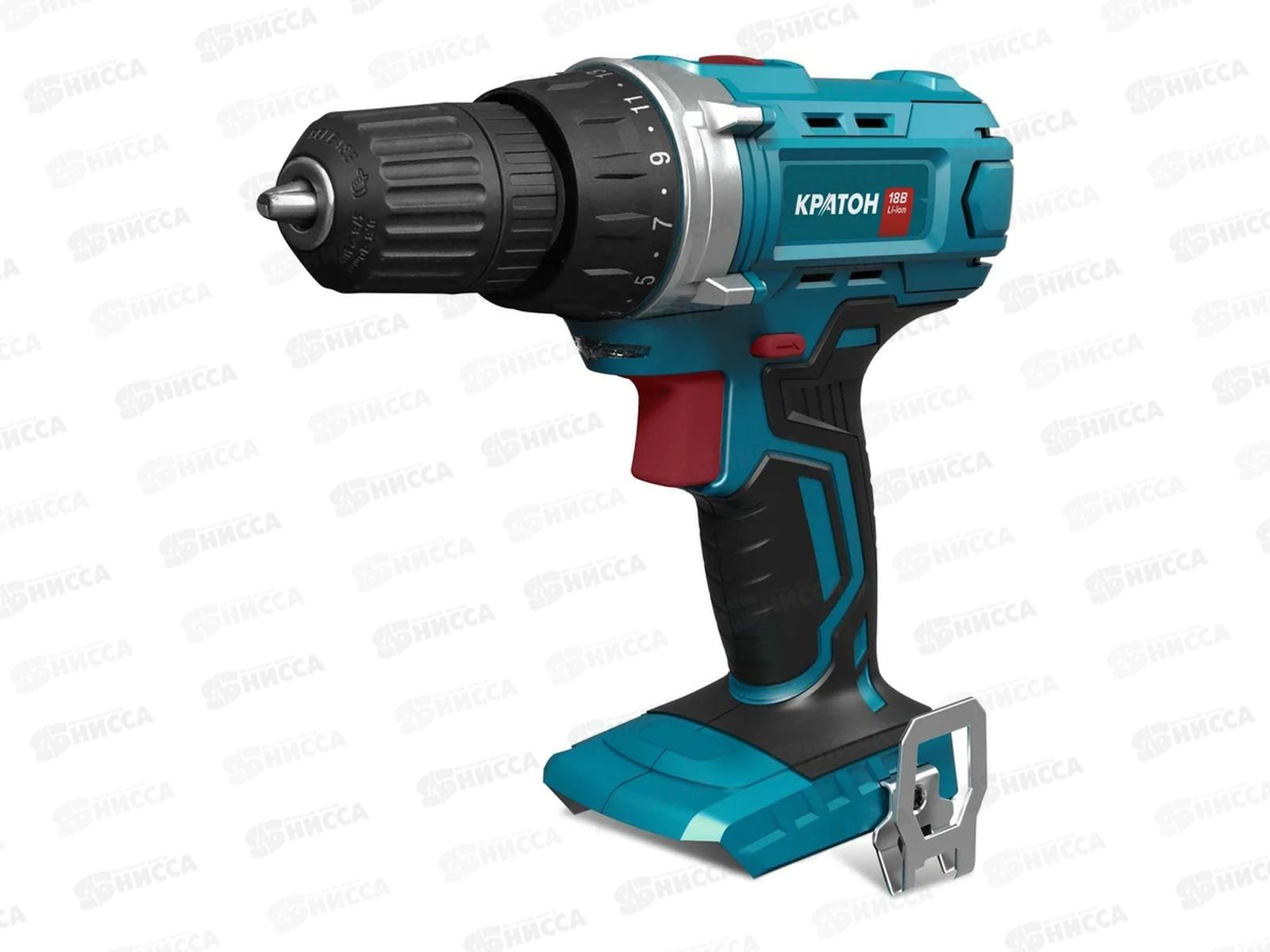 Дрель-шуруповерт аккумуляторная 18В, без батареи и зарядного, Кратон CD18-OFA
