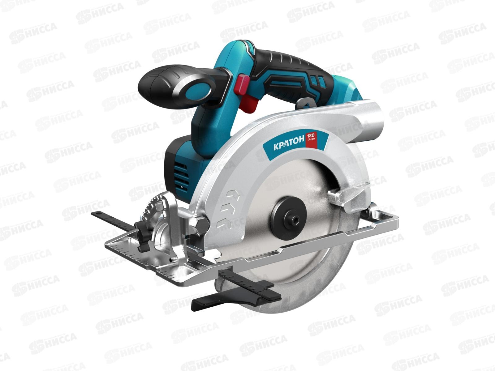 Пила циркулярная аккумуляторная 18В без батареи и зарядного, Кратон CS18CD-165-OFA