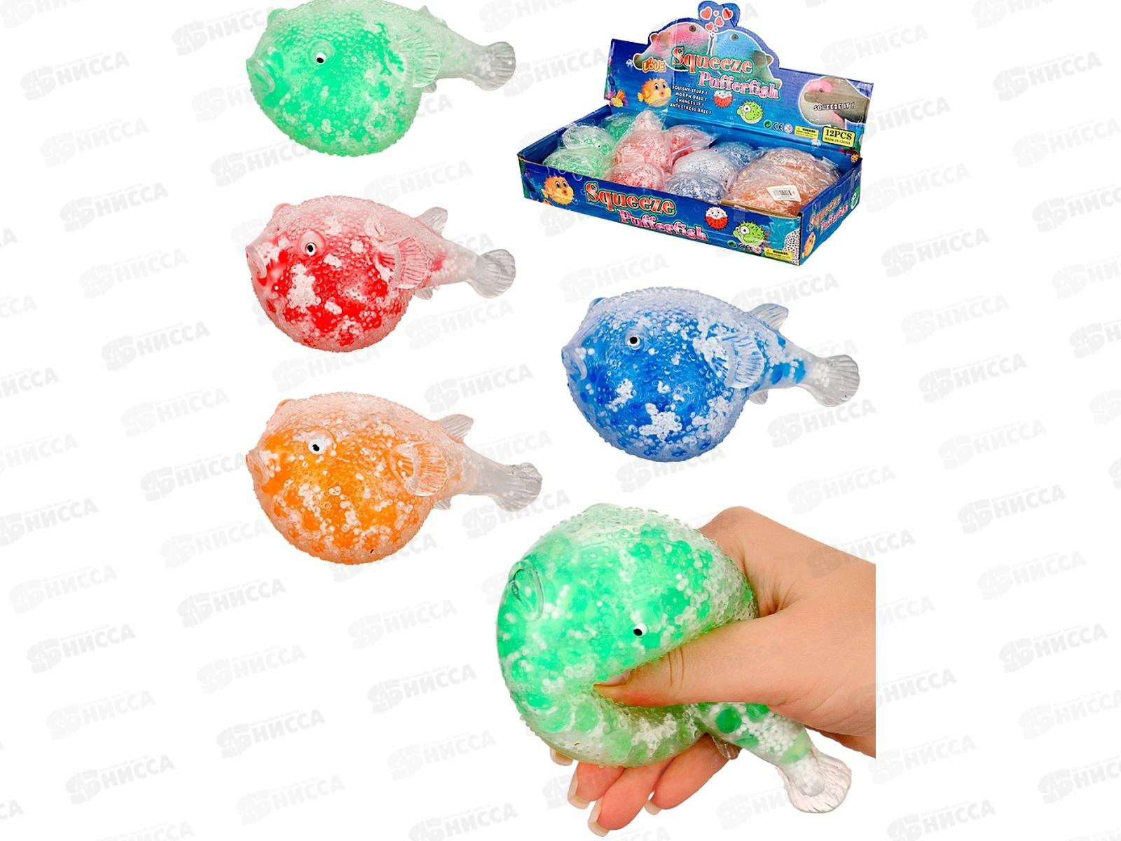 Антистресс-мялка "Рыбка" внутри шарики 12х7см микс ИК-2786 *12