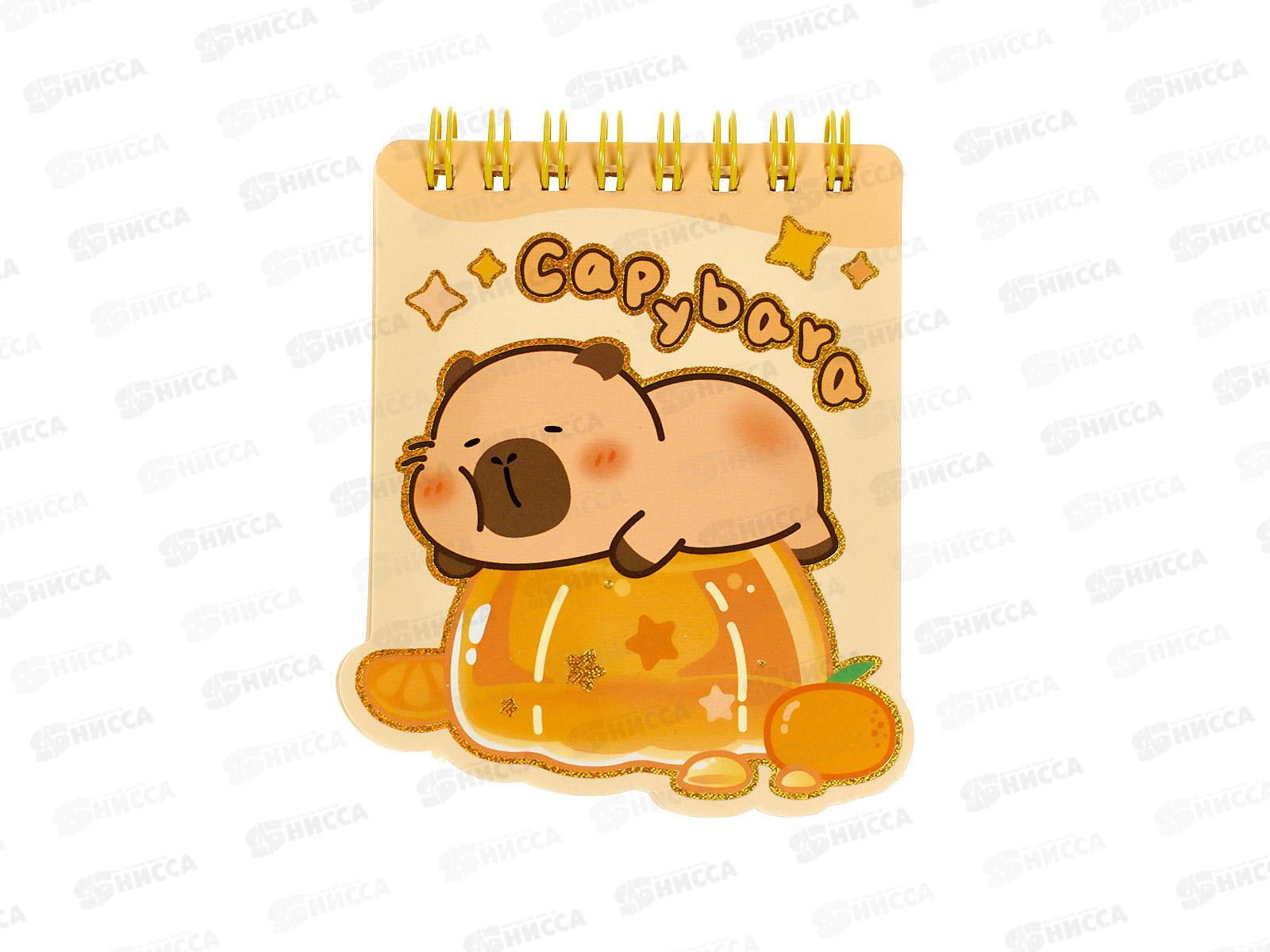 Блокнот 60л MAZARI Капибара 8,5*10см,лин.,спир. 4 диз. M-3242 *12