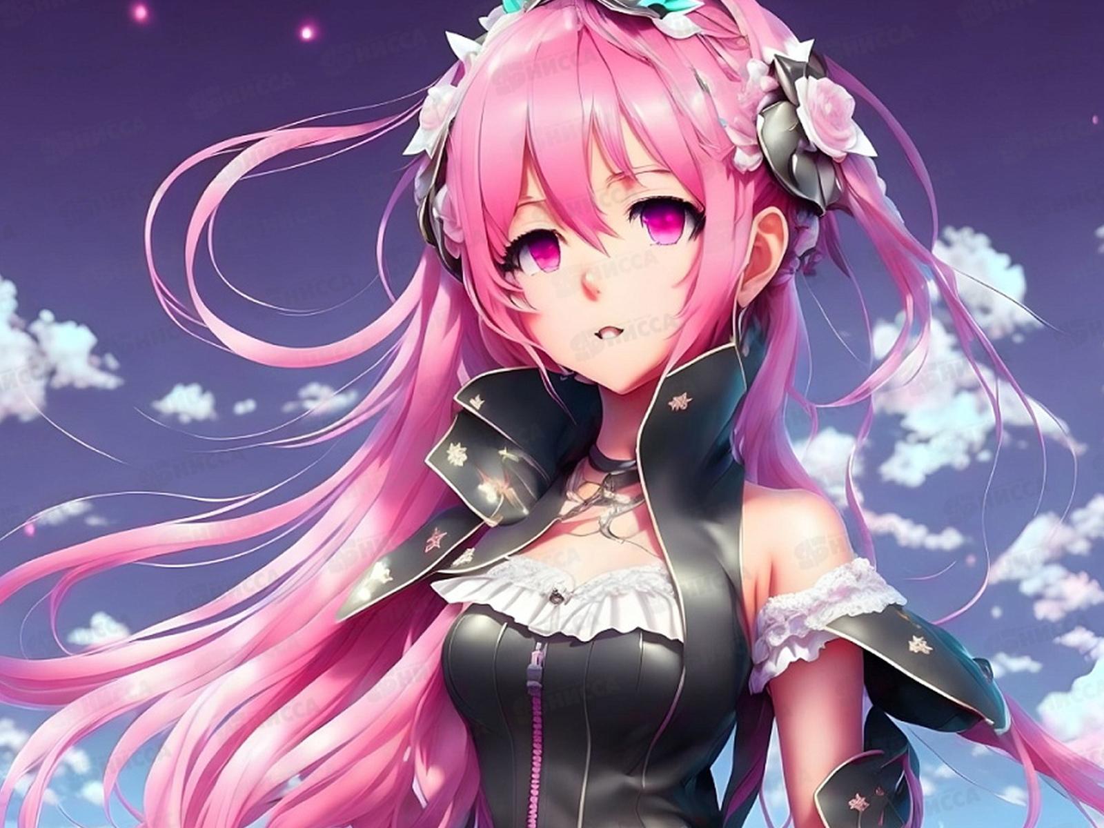 Холст с красками 30х40см Девушка на фоне неба, Х-4128