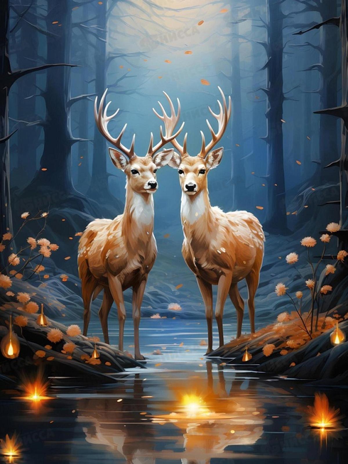 Алмаз. мозаика (класс.) 30х40см Лесные хранители, НД-6348 без подр.