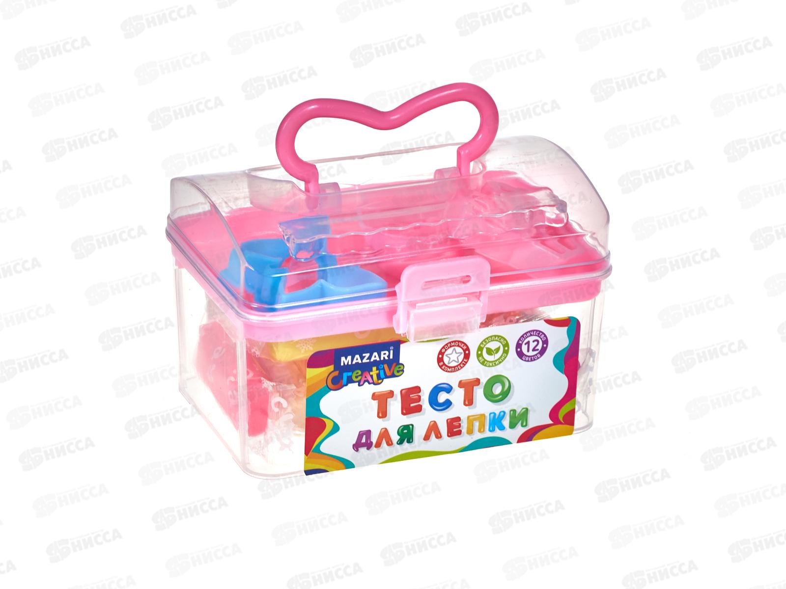 Тесто д/лепки Mazari Сундучок 12цв. по13,5г +4 формочки М-20343 *24