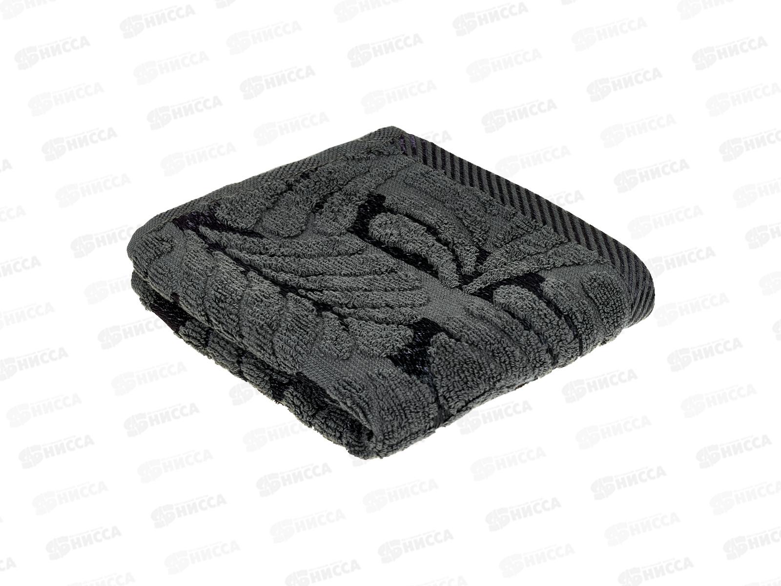 Полотенце махровое 30*60 LuxoR Флора темно-серый