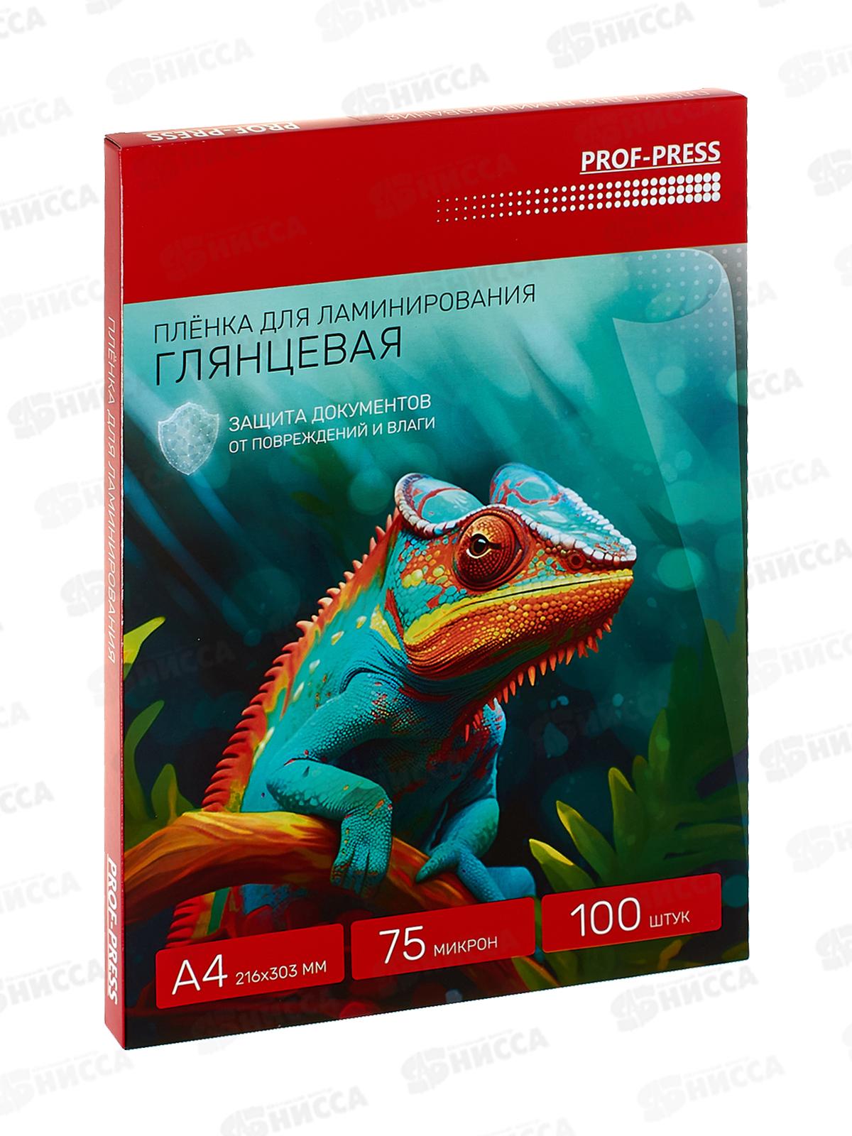 Пленка для ламинирования ПП А4  75мкр, 216*303мм, 100шт, глянцевая, ПЛЛ-2652 *10