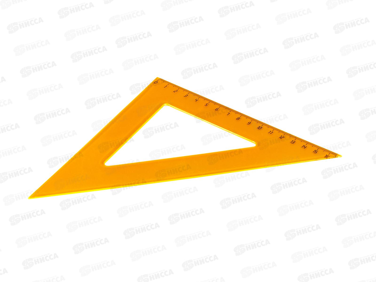 Угольник 45-90-45 ПП 16см цветное прозрачное ассорти, Л-6206