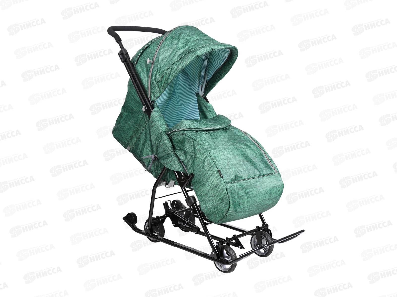 Санки-коляска &quotНаши детки&quot НДТ3 -1К/В3 вязанный зеленый