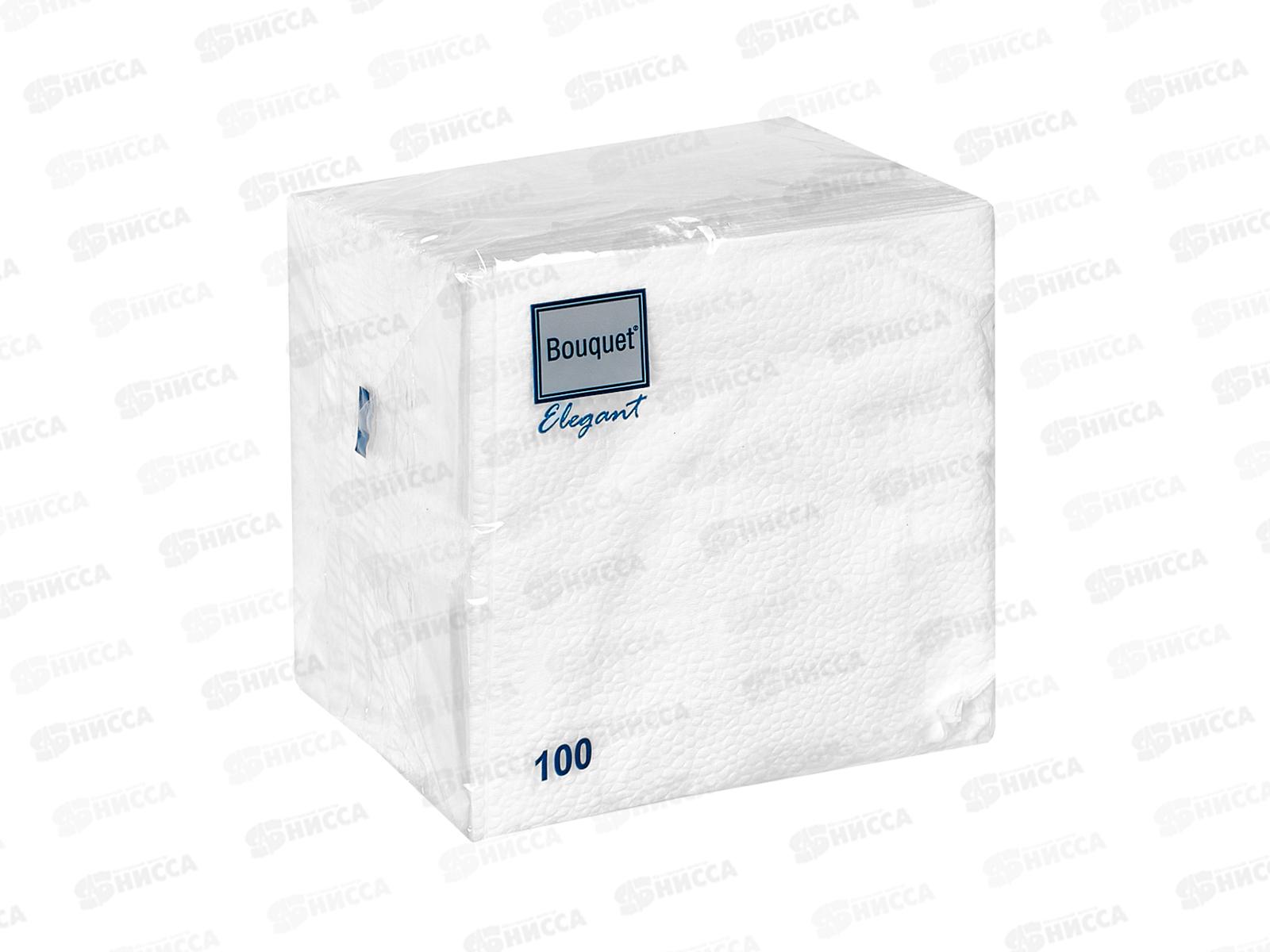 Салфетки 1 слойные 100л 24*24 Bouguet Elegant Белые, 57396 *16