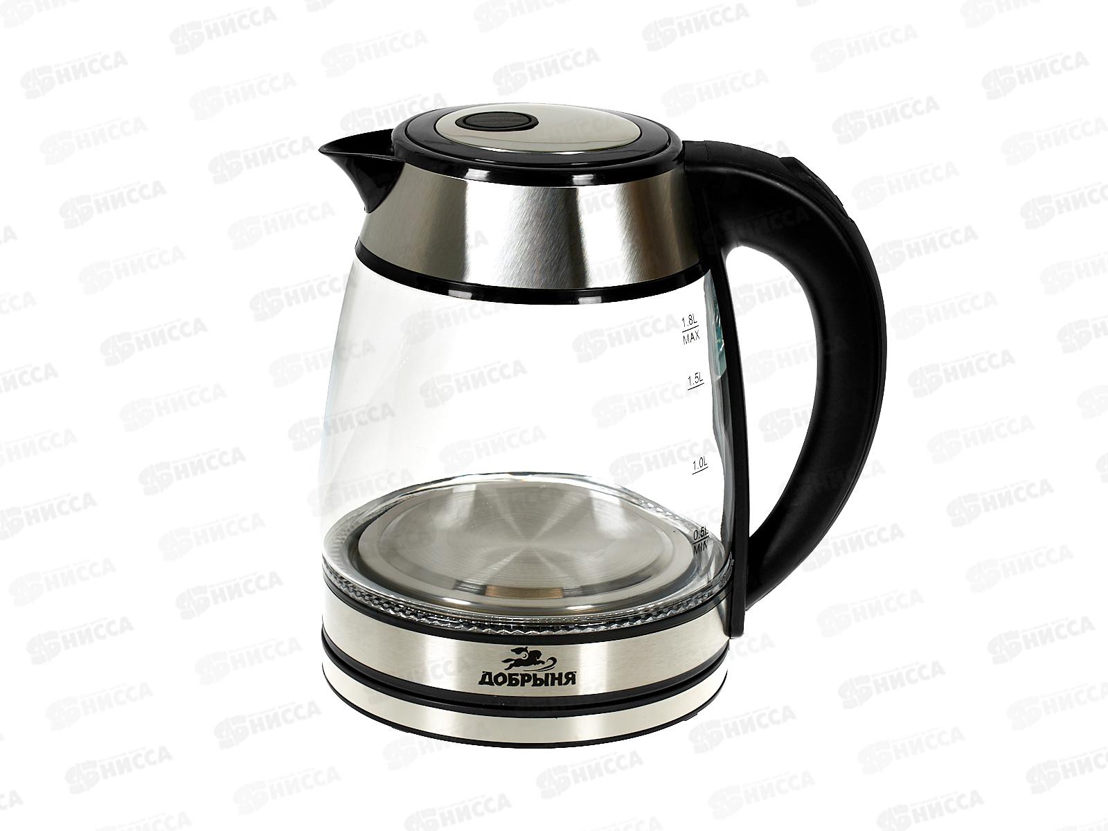 Чайник электрический DO-1262S 1500Вт 1,8л стекло со стальн вставками