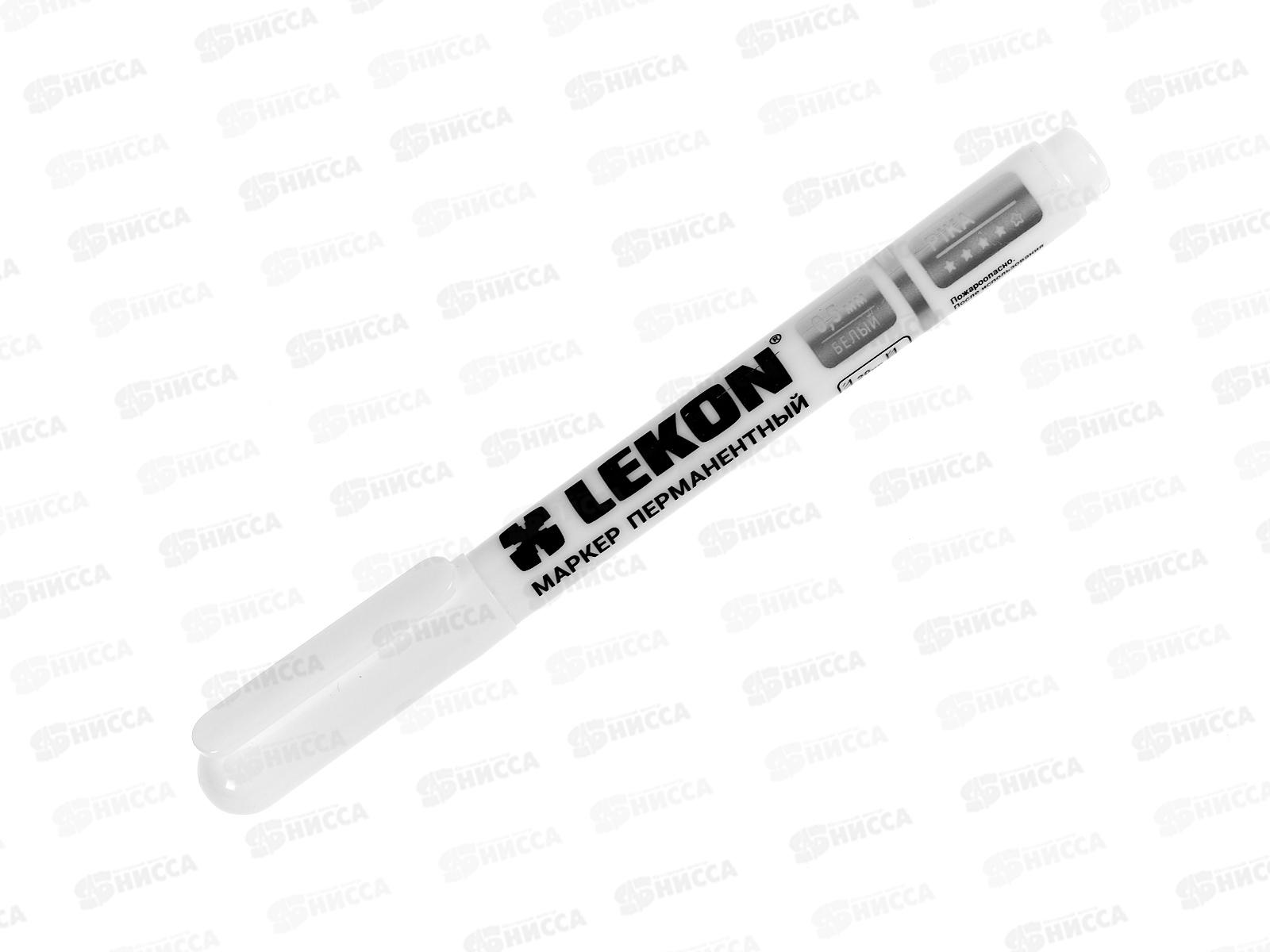 Маркер LEKON Pika перманентный, удлиненный наконечник (строительный), белый *10/100/32